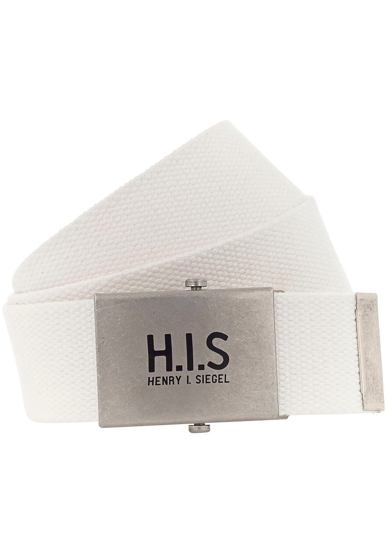 Stoffgürtel, Bandgürtel mit H.I.S Logo auf der Koppelschliesse