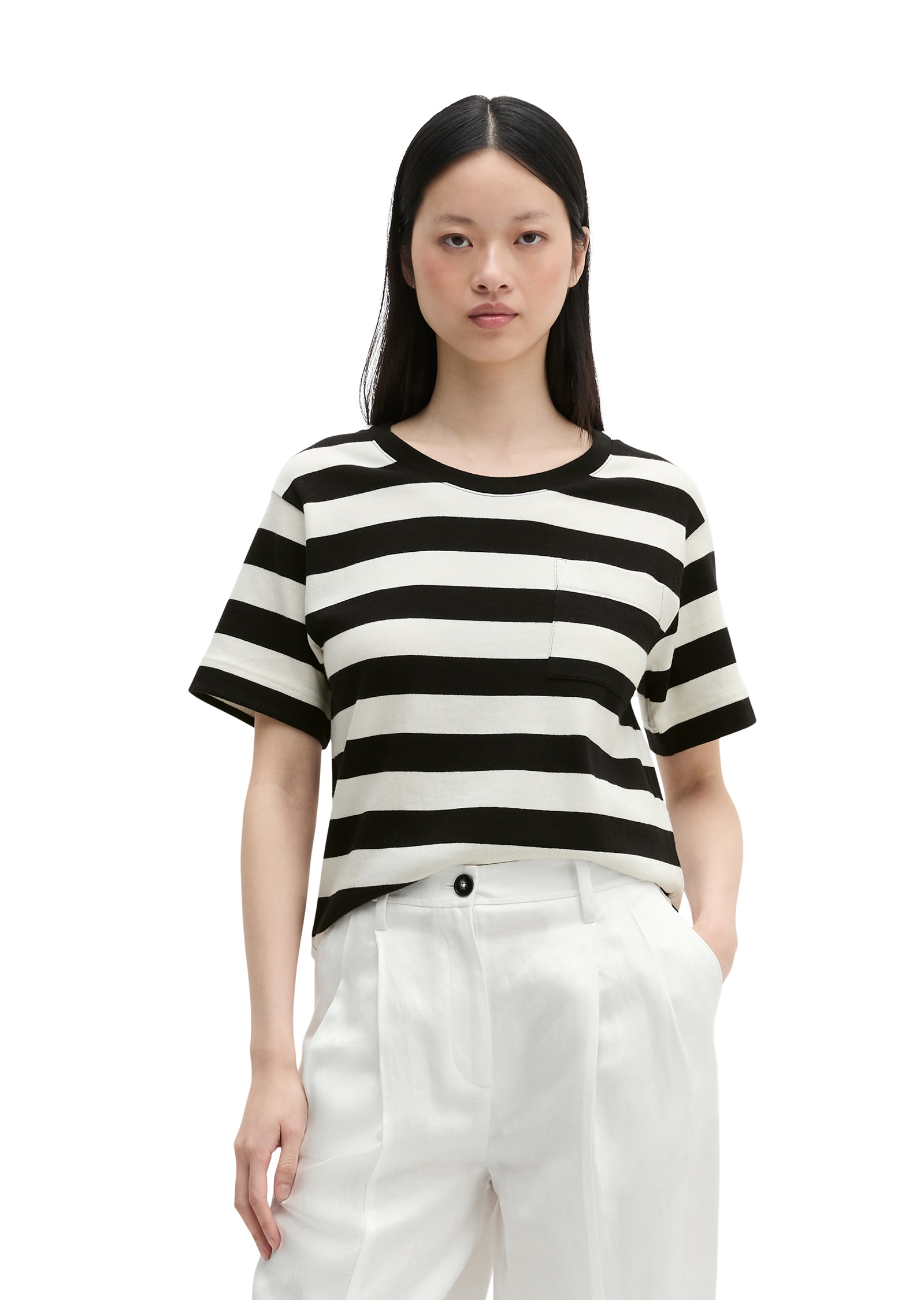 Marc O'Polo T-Shirt gestreift, loose aus weichem Single Jersey