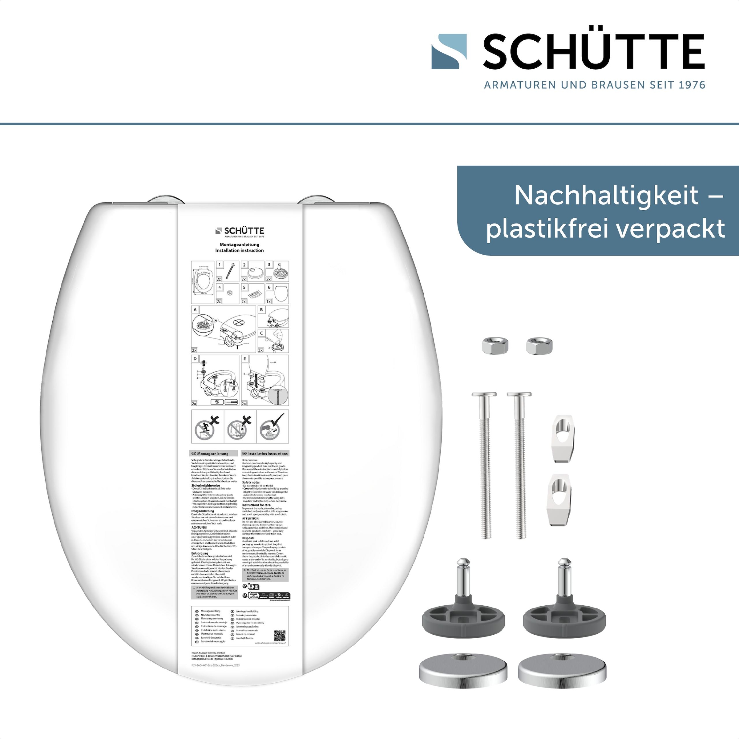 Schütte Siège de WC »WHITE« duroplast, avec fermeture douce et fermeture rapide