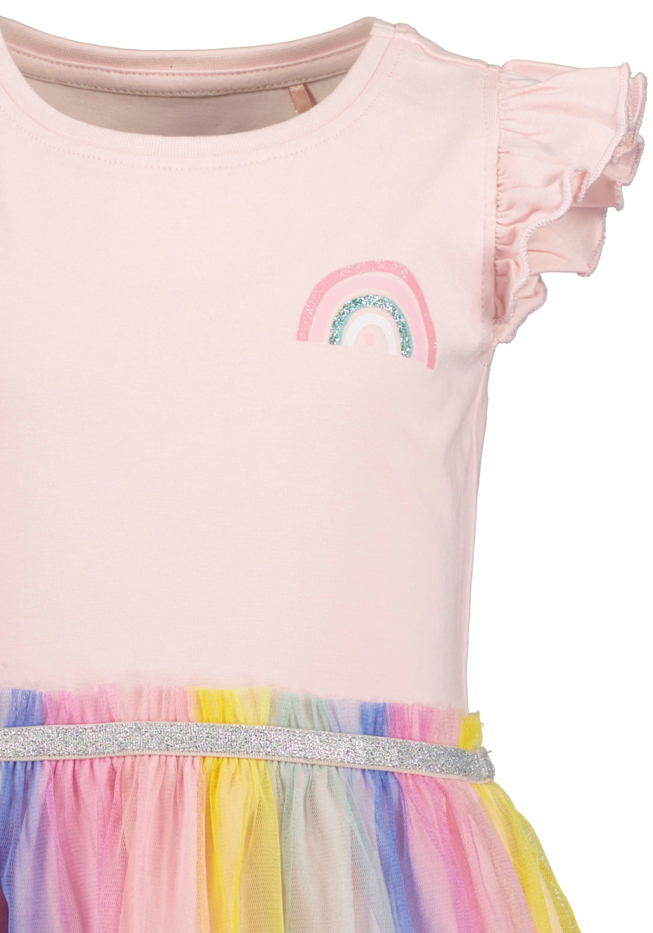 Blue Seven Robe en jersey 1 pièces tlg. mit aufgenähtem, transparentem Tüllrock in Regenbogenfarben