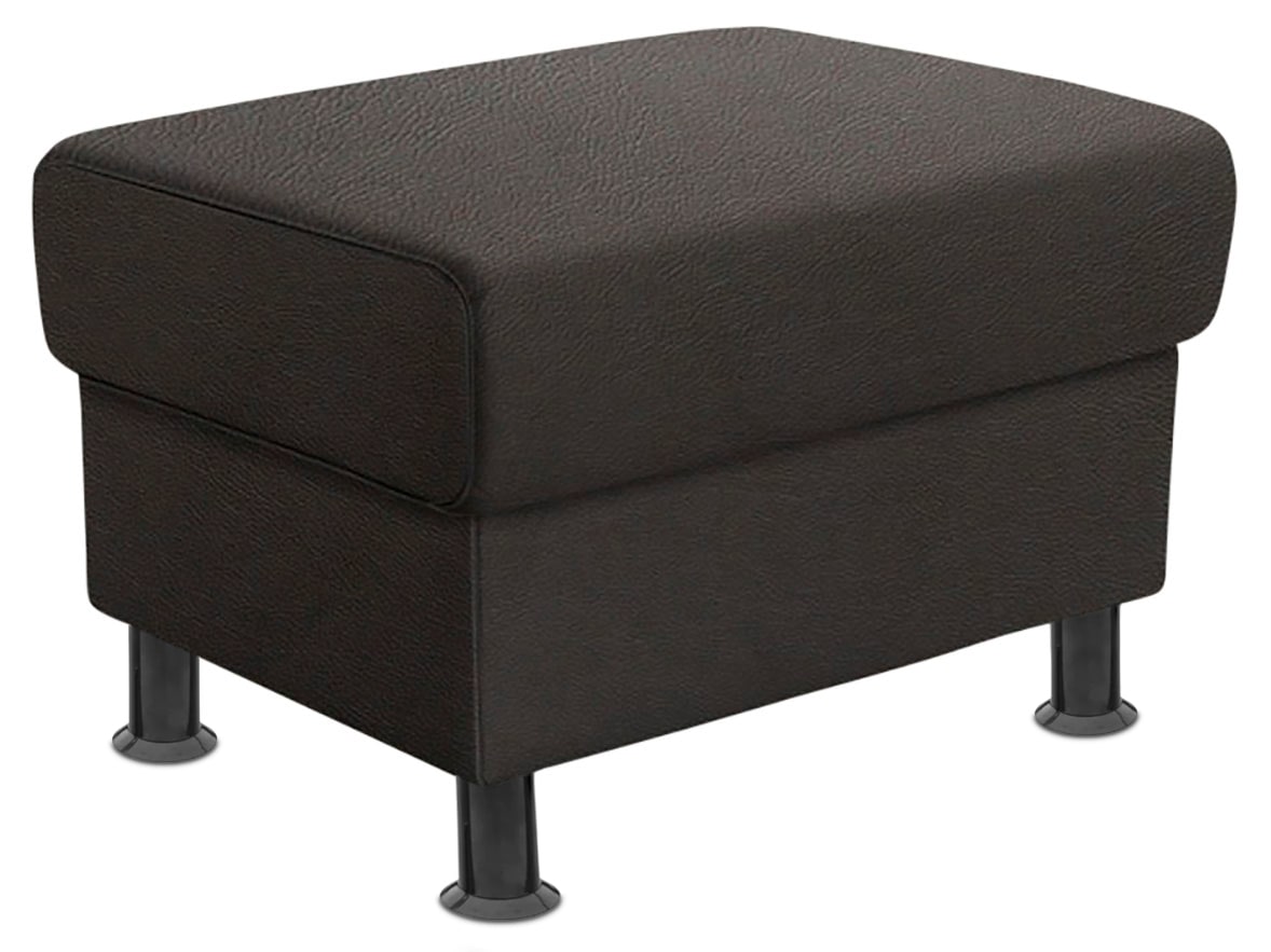 TRENDMANUFAKTUR Hocker »Rondo, Polsterhocker zur Serie, Breite 67 cm, Füsse schwarz« Fusshocker wahlweise mit Federkern, in verschiedenen Bezügen bestellbar