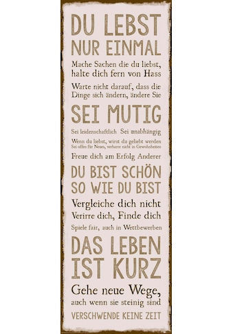 Deco-Panel »Das Leben«, Spruch 30x90 cm