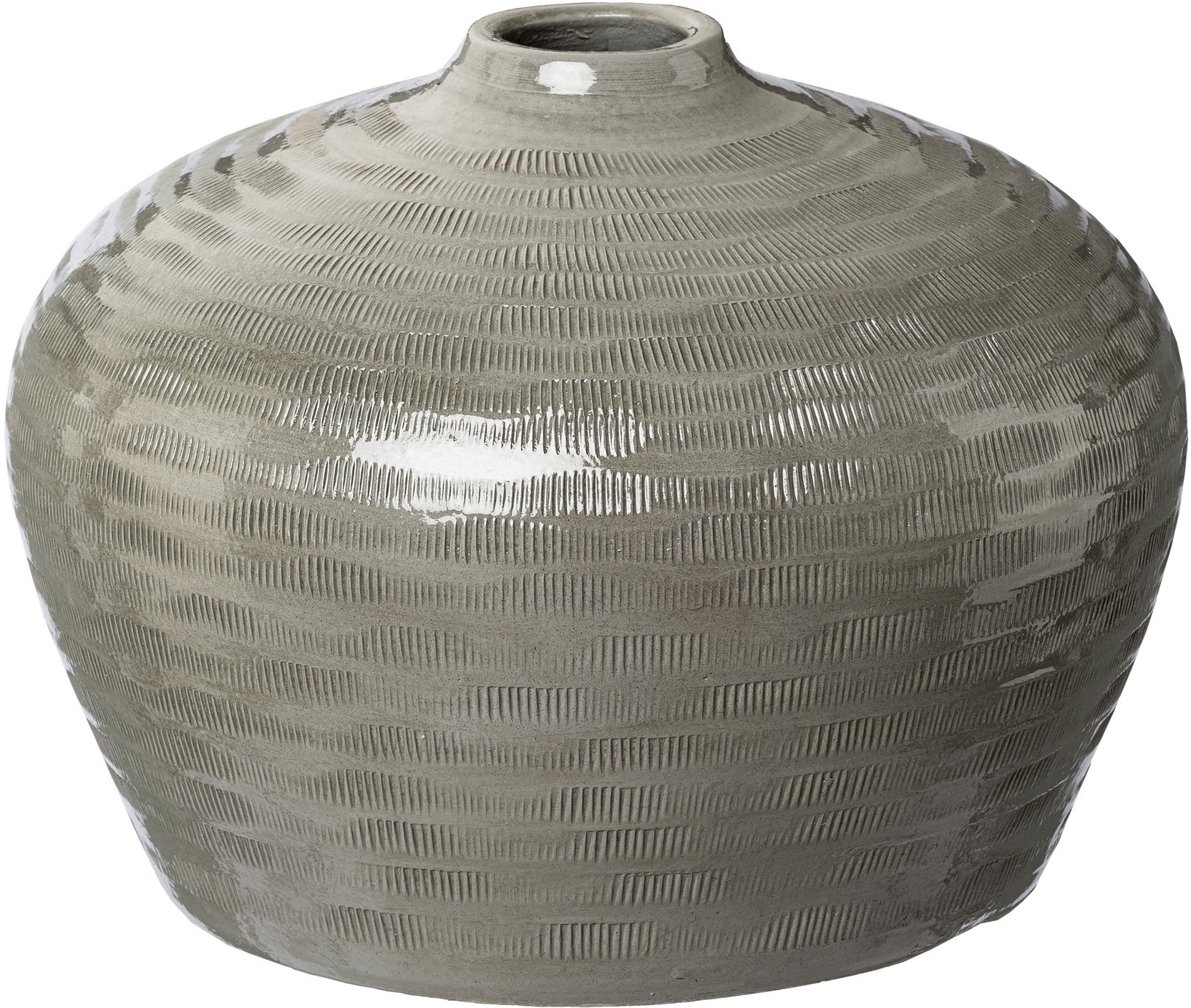 Image of Creativ deco Tischvase "HUMILIS" aus Keramik, mit Streifenmuster