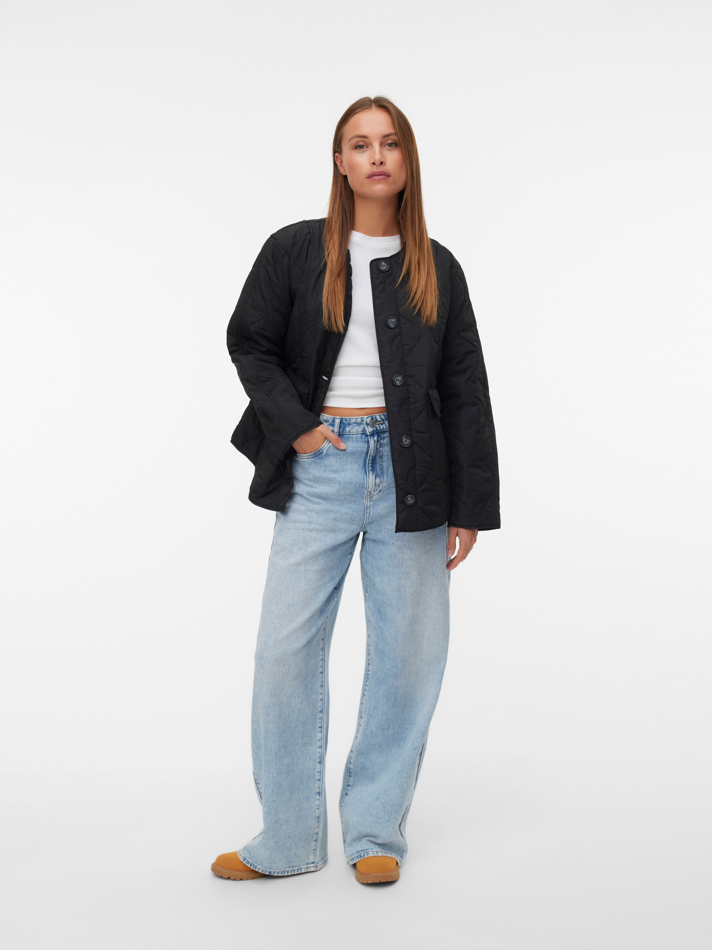 Vero Moda Steppjacke »VMMILLIE JACKET NOOS« mit durchgehender Knopfleiste