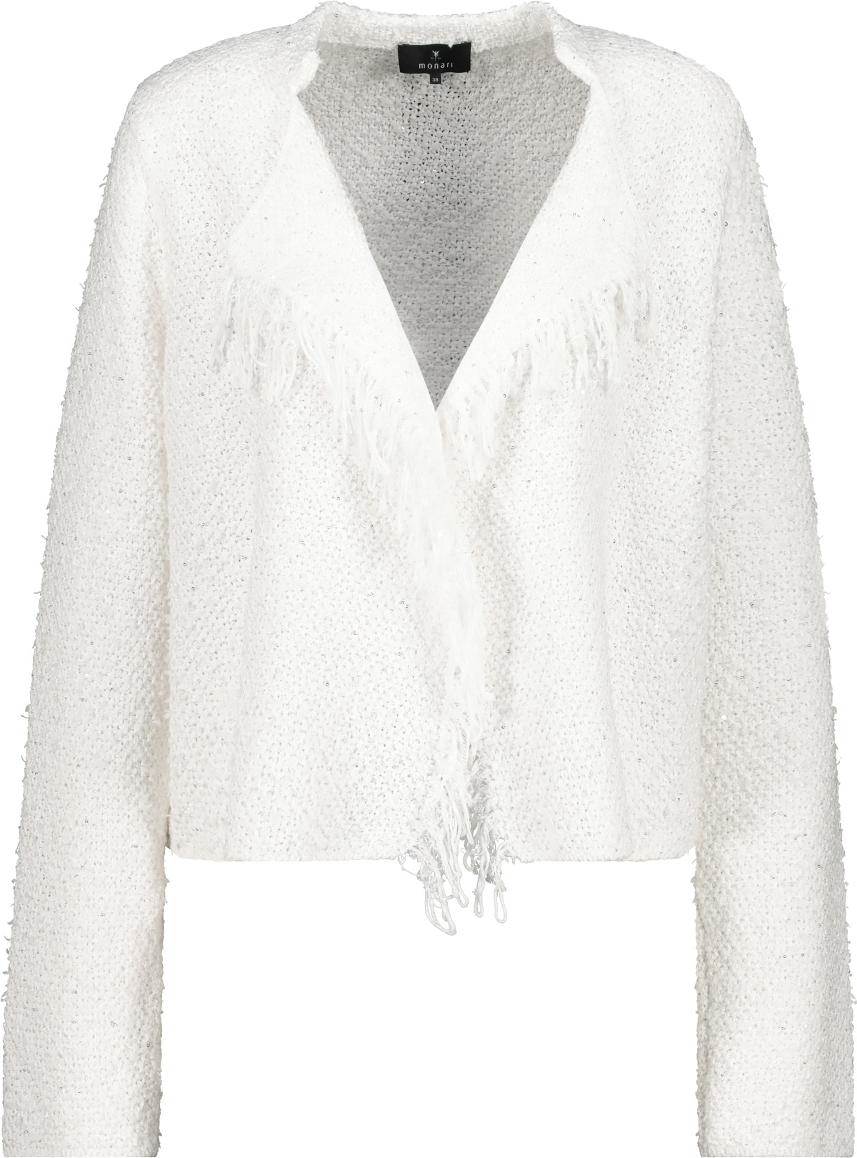 Monari Veste en tricot »Jacke Strickjacke Fransen« Regular fit mit Fransen
