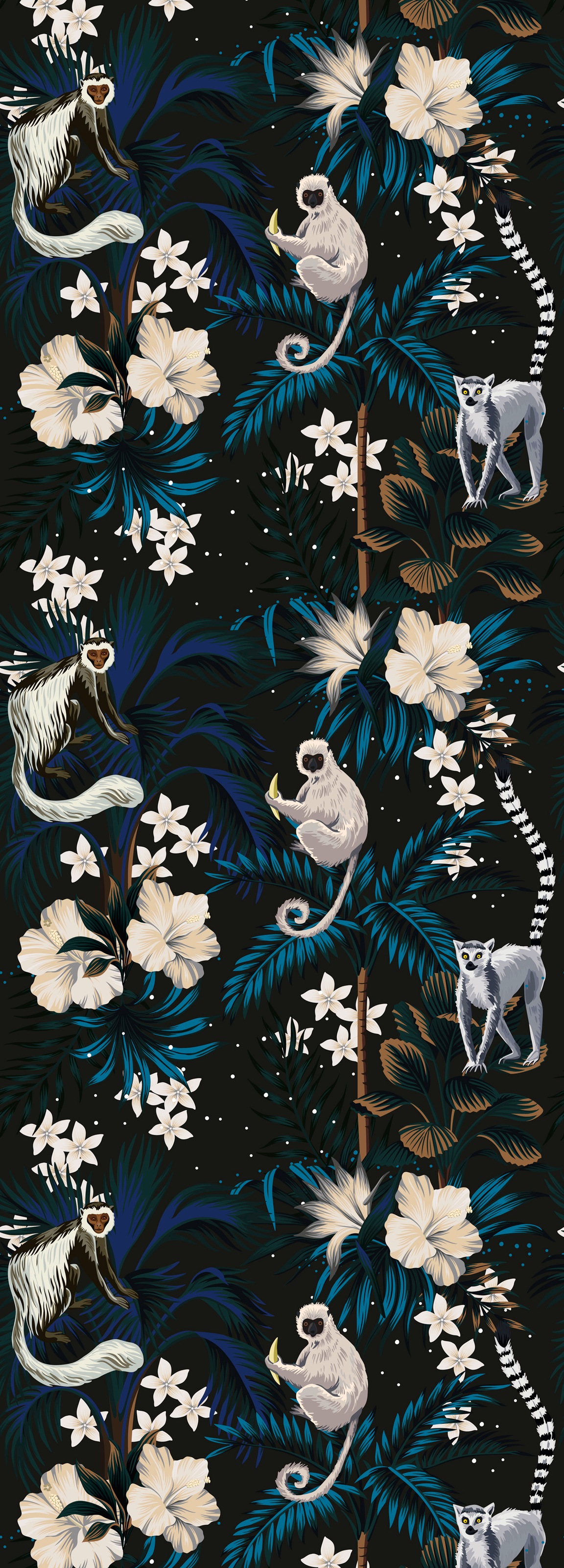 Image of queence Vinyltapete "Malu" Motiv bedruckt botanisch floral gemustert natürlich glatt 90x250cm, selbstklebend, kinderleichte Anbringung, Sticker