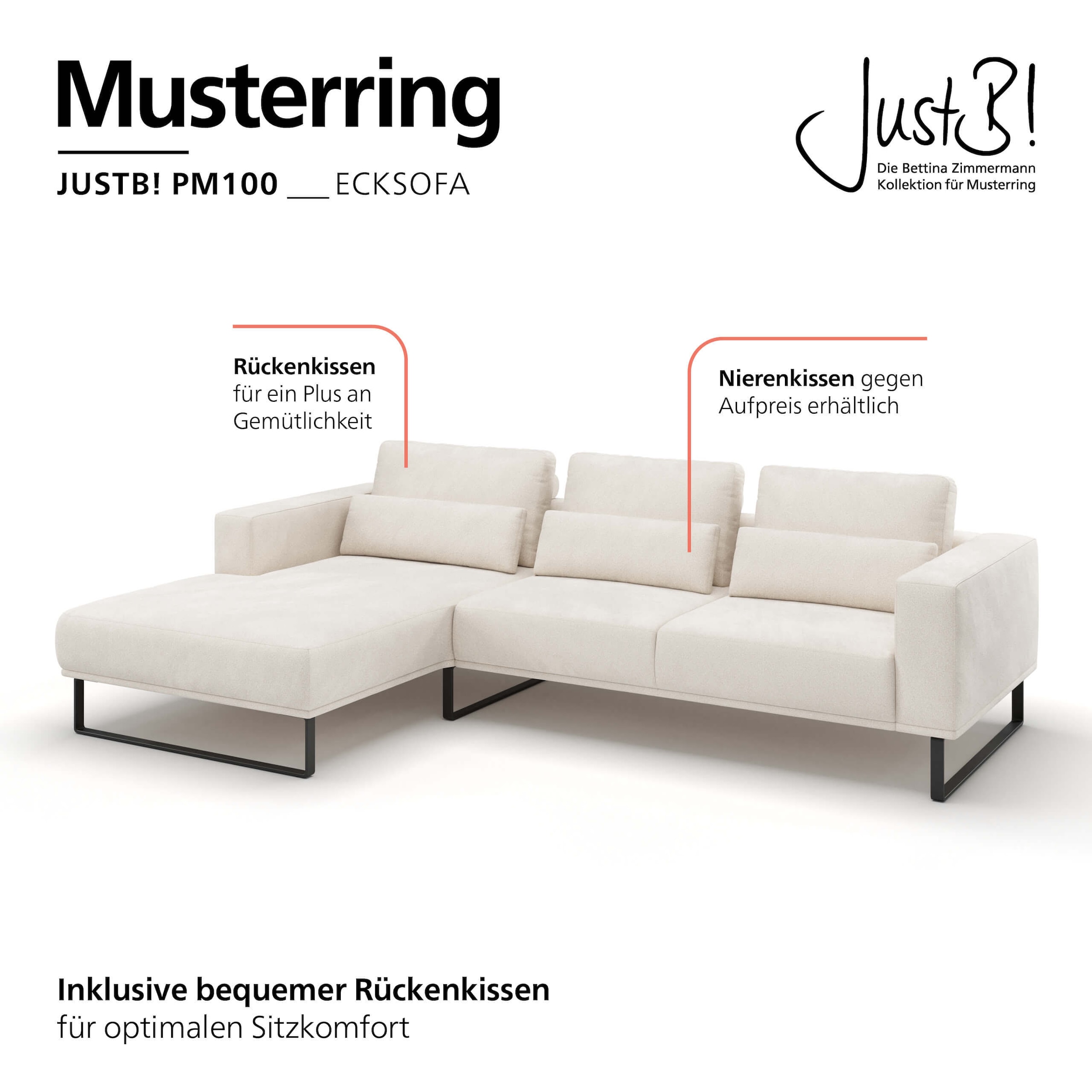 Musterring Canapé d'angle »JUSTB! PM100, stilvoller Lounge-Komfort von Musterring« Collection Bettina Zimmermann, option siège préféré & choix de pieds