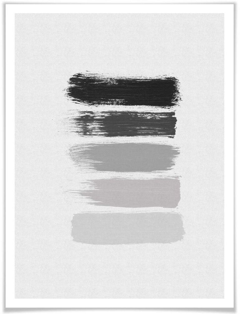 Poster »50 Shades of Grey Schwarz Grau«, Grafik, (1 St.), Poster ohne Bilderrahmen