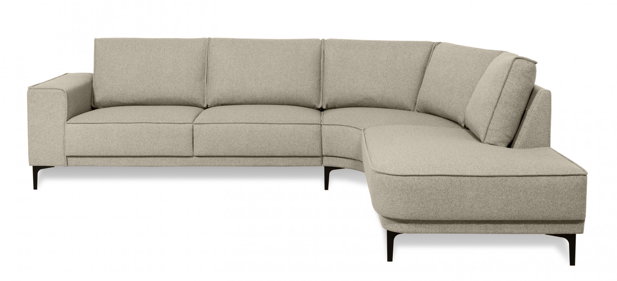Places of Style Ecksofa »Casina«, mit abgerundeter Ottomane, in einem weichen Chenille-Stoff