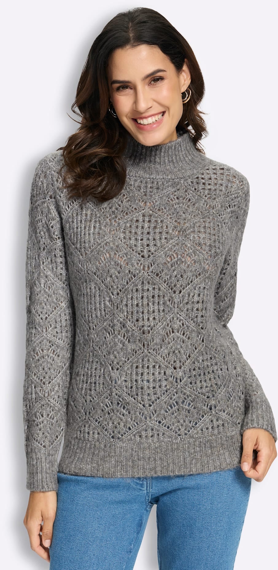 Image of Inspirationen Ajourpullover "Stehkragen-Pullover"