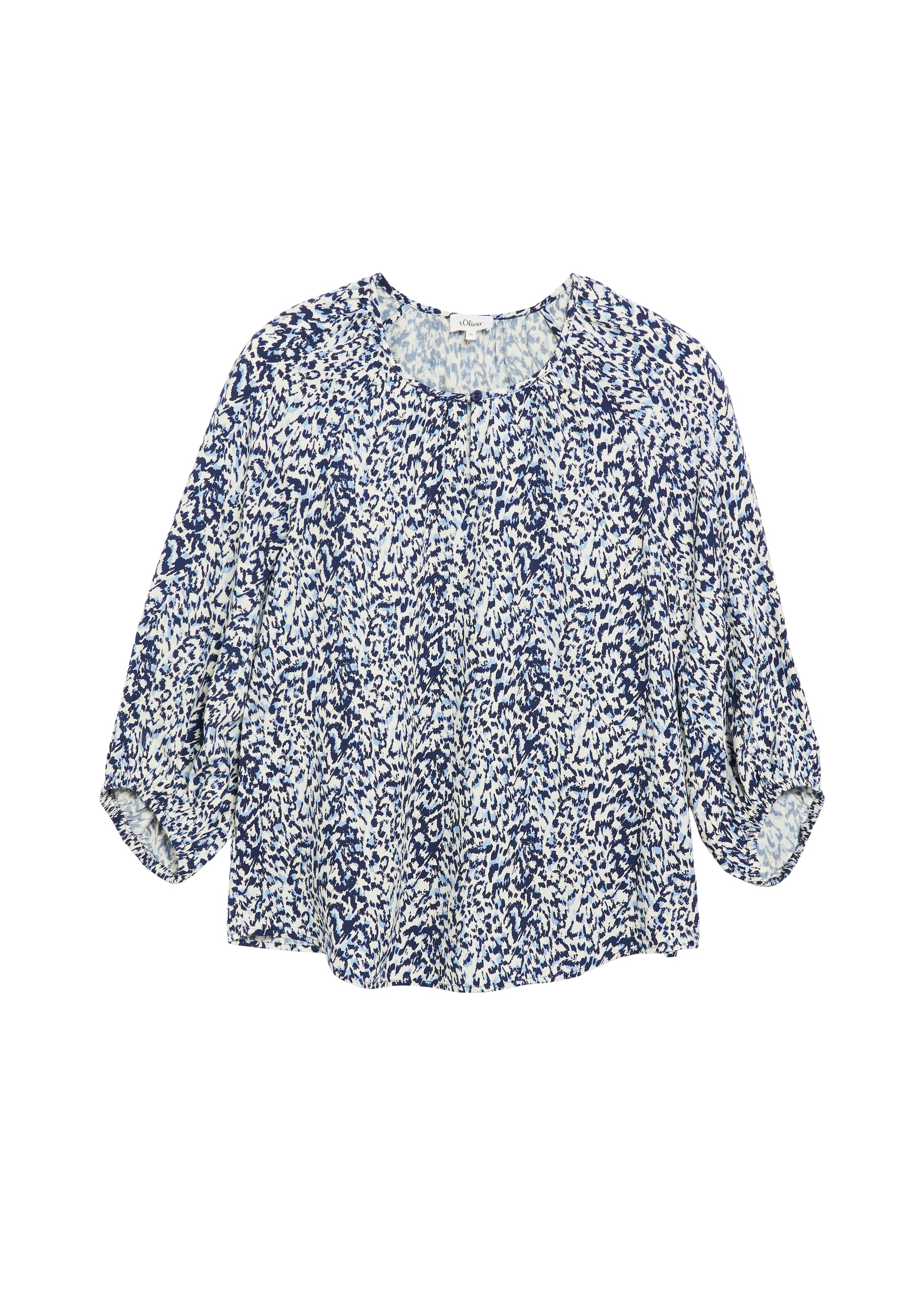 s.Oliver Druckbluse 3/4-Arm Sommerbluse / bedruckt / Rundhals