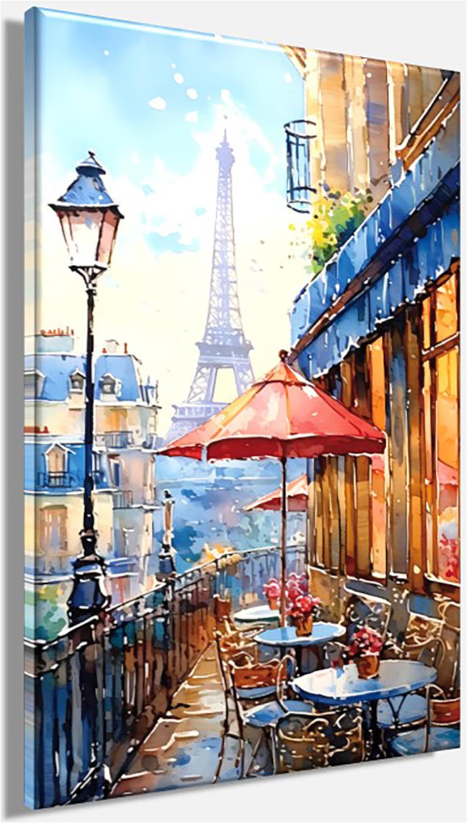 Bönninghoff Tableau sur toile »Wandbild CAFE IN PARIS 60x90 cm – Leinwandbild Keilrahmen Deko modern« Bâtiments | Café | France | Paris | Restaurants et cafés | Ville | Villes 1 cuis tlg. tendu sur châssis
