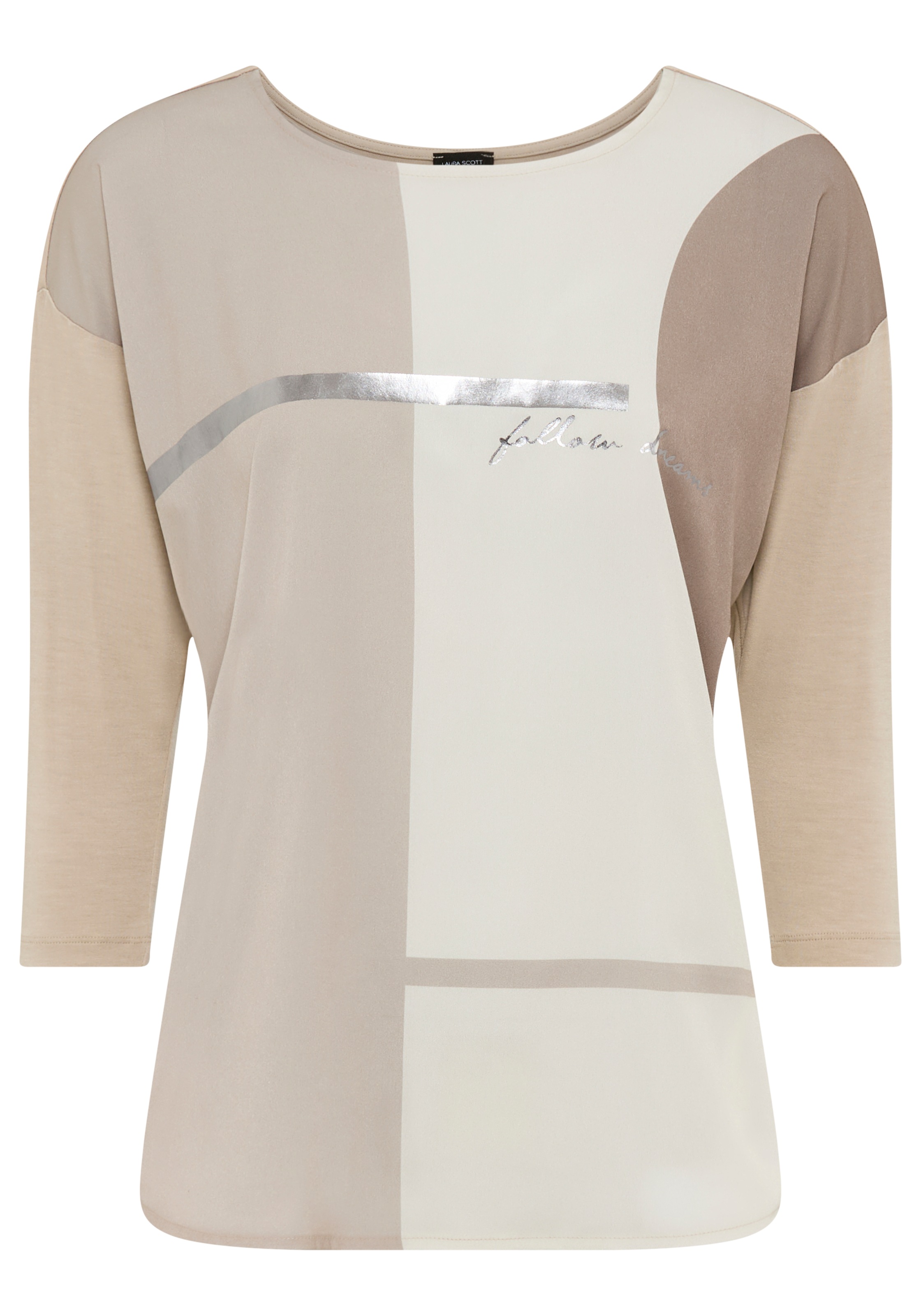 Laura Scott Shirtbluse, im Materialmix mit Folienprint - NEUE FARBEN
