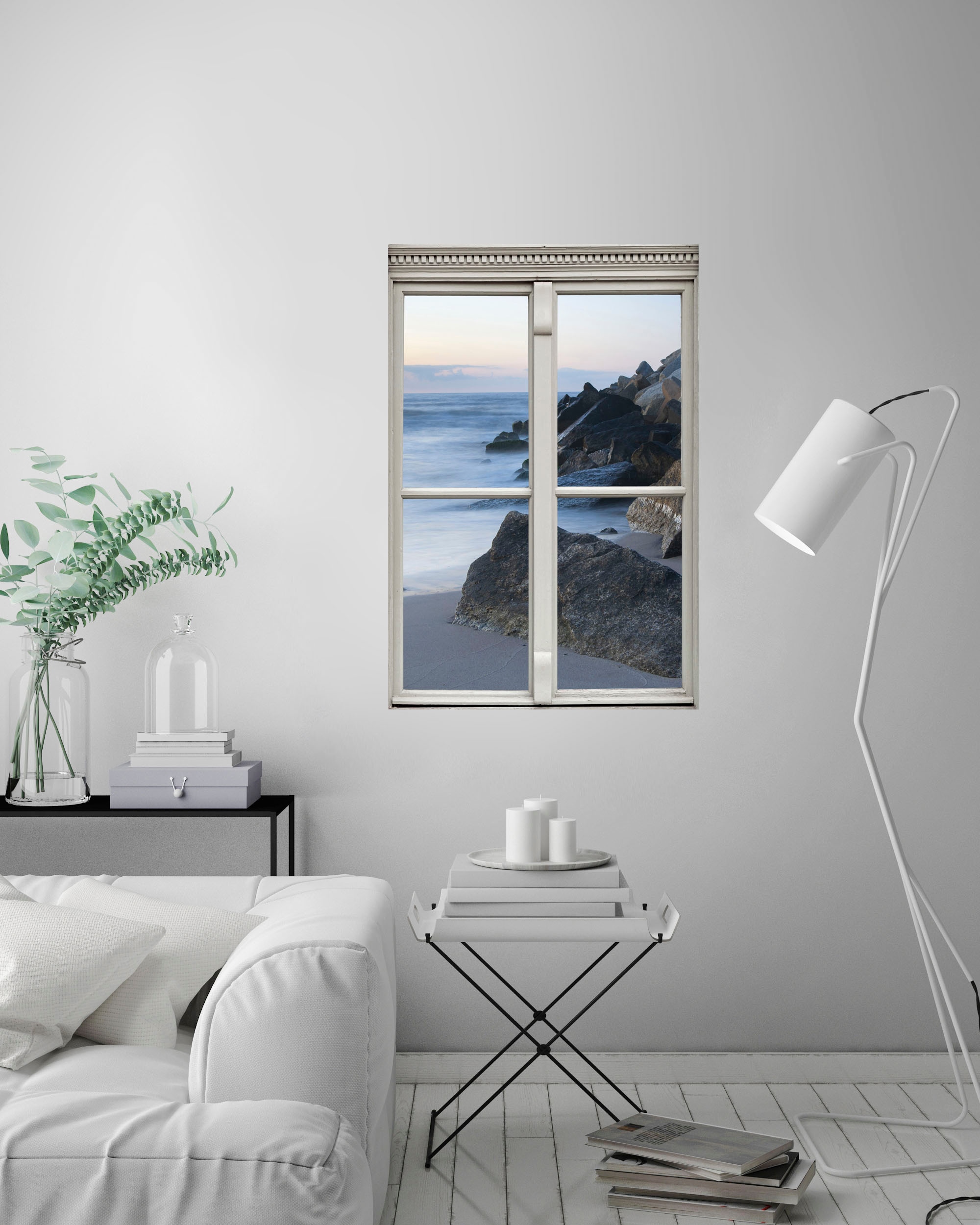 queence Wandsticker »Küste«, Wandsticker, Wandbild, selbstklebend, 3D, Fenster