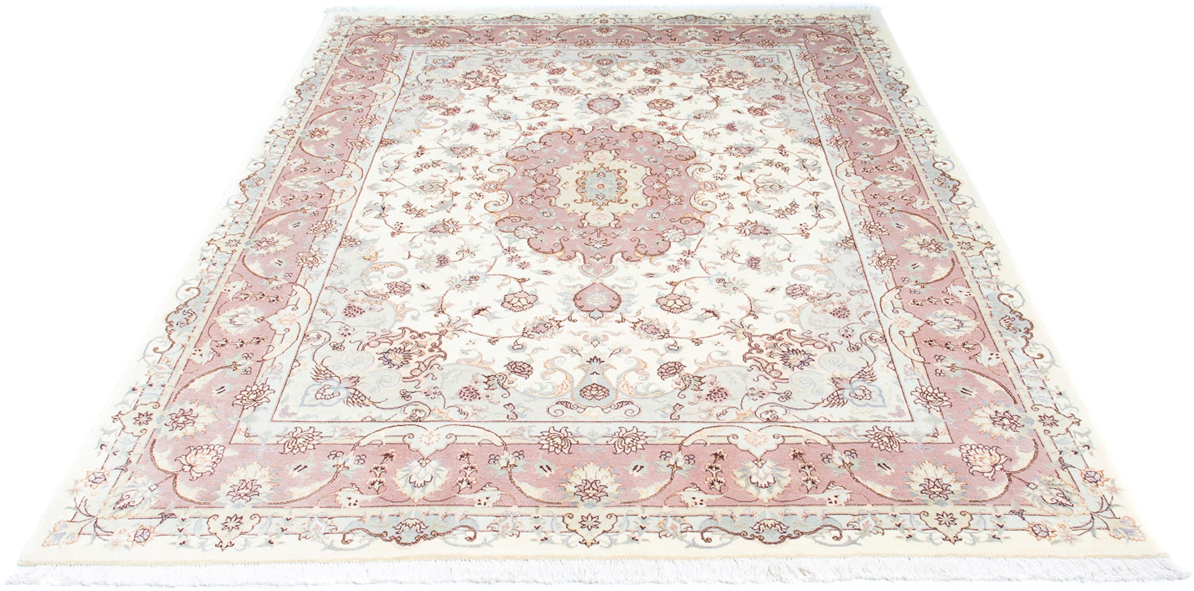 Image of morgenland Orientteppich »Perser - Täbriz - Royal - 230 x 168 cm - beige«, rechteckig, 7 mm Höhe, Wohnzimmer, Handgeknüpft, Einzelstück mit Zertifikat bei Ackermann Versand Schweiz
