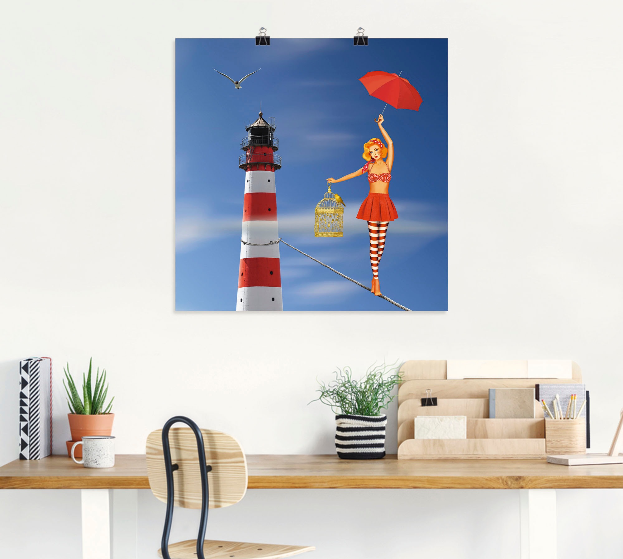 Artland Wandbild »Nur fliegen ist schöner«, Frau, (1 St.), als Alubild, Leinwandbild, Wandaufkleber oder Poster in versch. Grössen