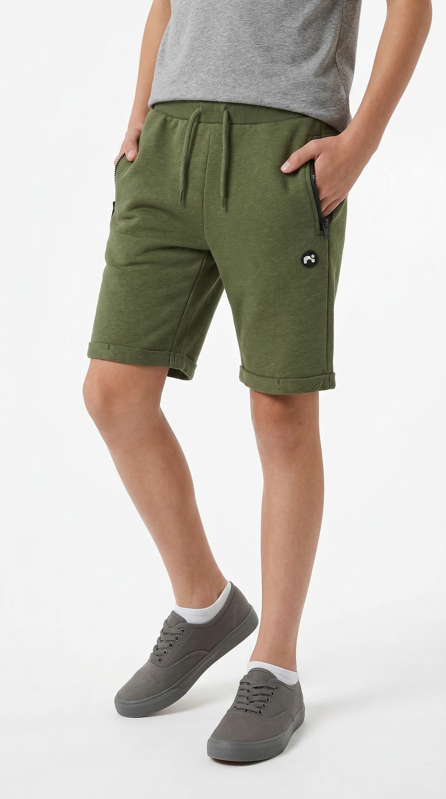 Image of Name It Sweatshorts "NKMVIMO SWE SHORTS BRU NOOS" Baumwollmischung, Umschlagsaum, Reissverschlusstaschen