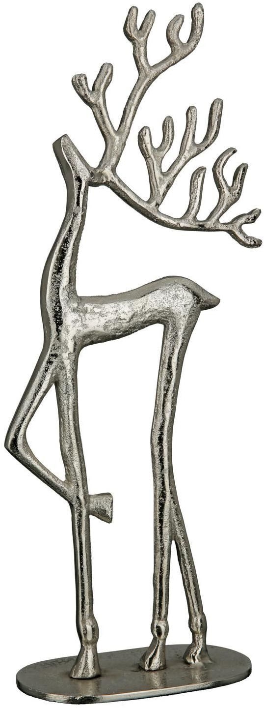 Image of Casablanca by Gilde Skulptur "Figur Nordy silberfarben" Rentier Dekofigur Weihnachten Winter Geweih Tischdekoration