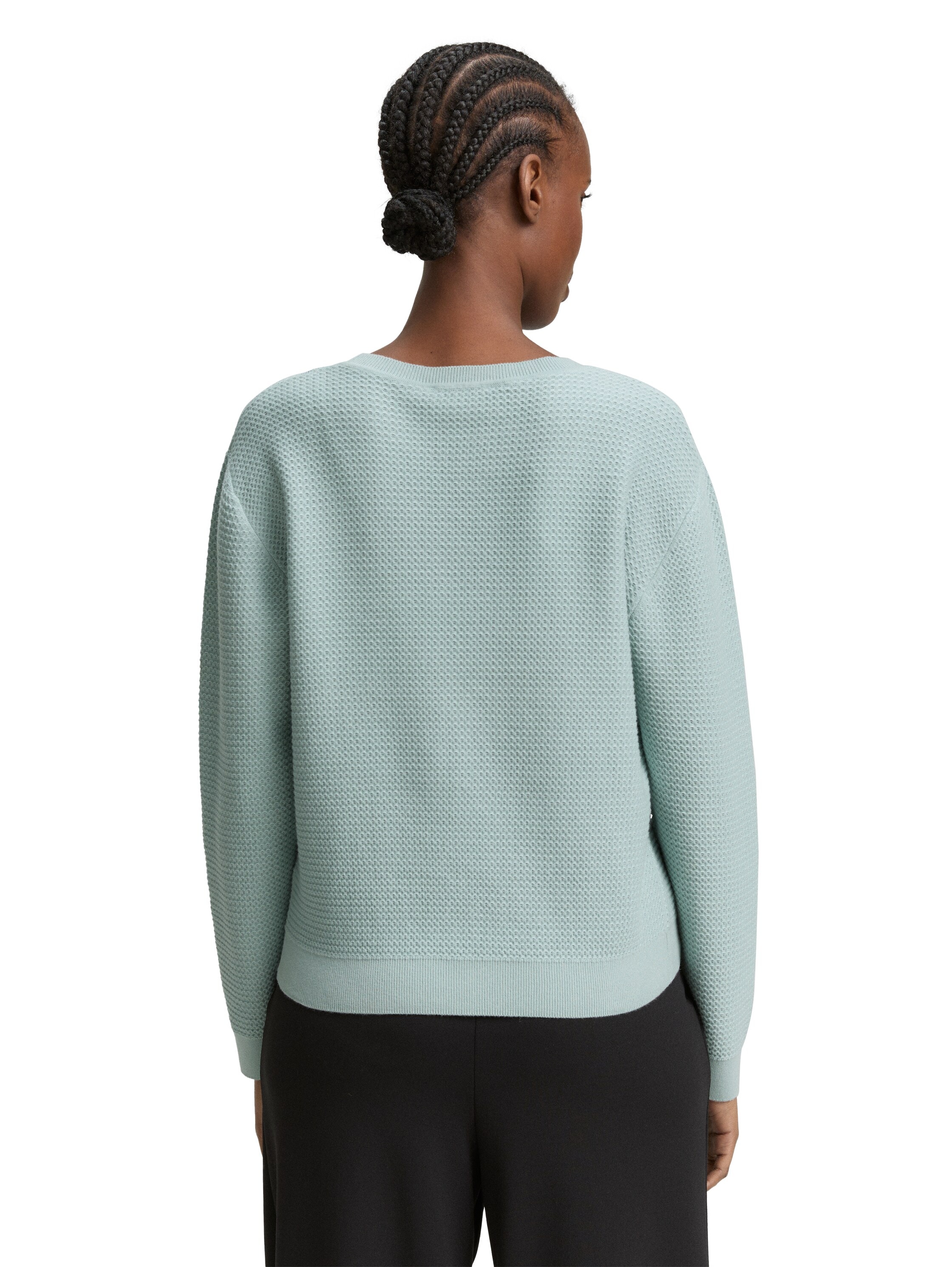 TOM TAILOR Denim Strickpullover, mit Rippbündchen