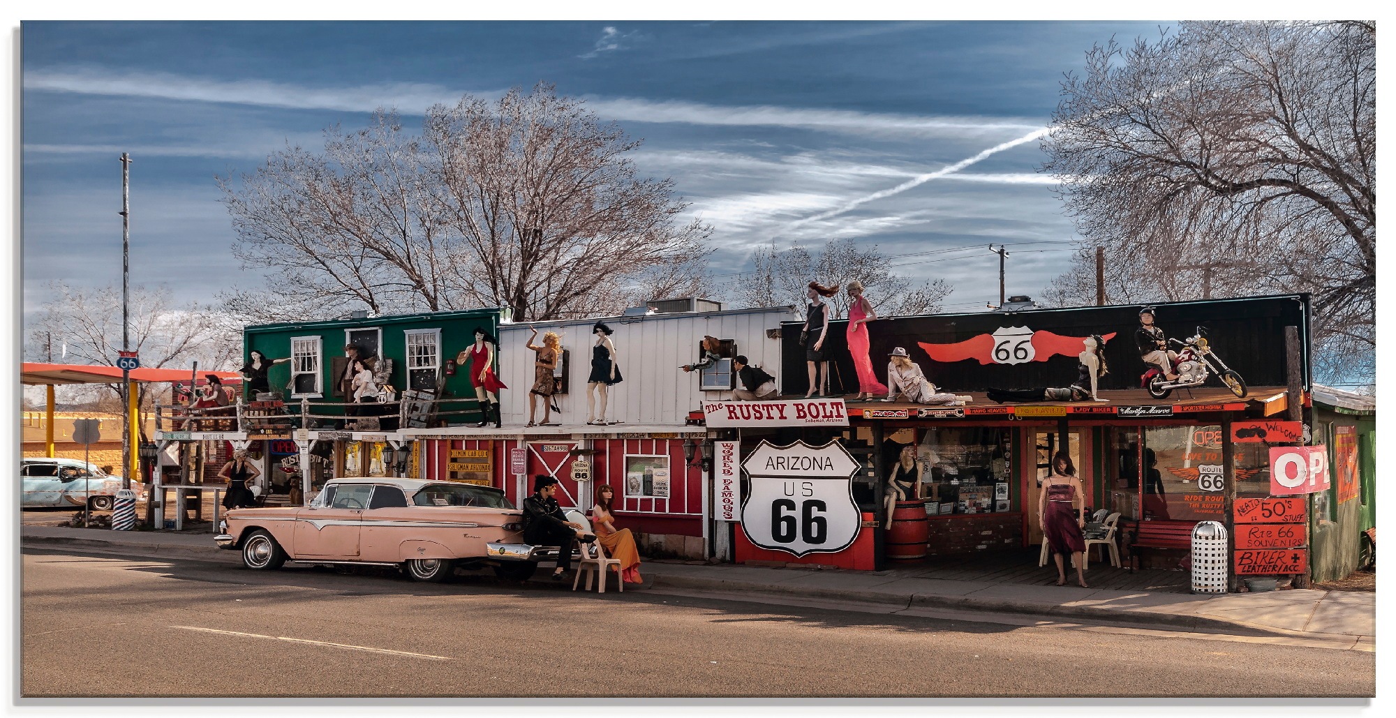 Image of Artland Glasbild »Historische Route 66 in Seligman«, Amerika, (1 St.) bei Ackermann Versand Schweiz