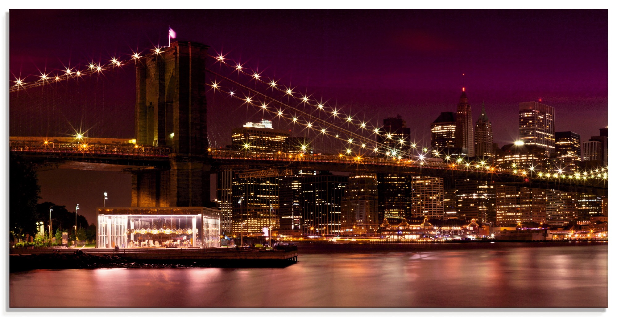 Image of Artland Glasbild »Nächtliche Skyline Manhattan II«, Amerika, (1 St.) bei Ackermann Versand Schweiz