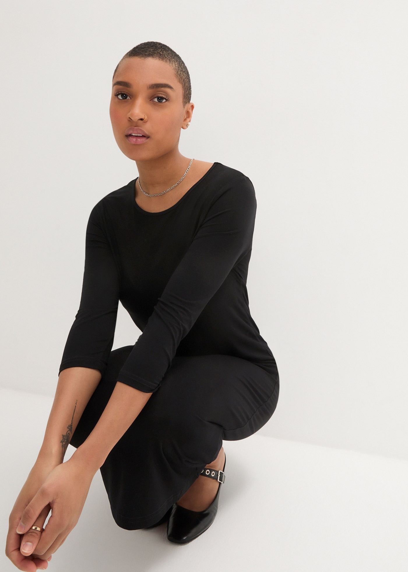 bonprix Robe t-shirt 1 tlg. für den Alltag, aus leicht fliessendem Material, mit 3/4-Ärmeln