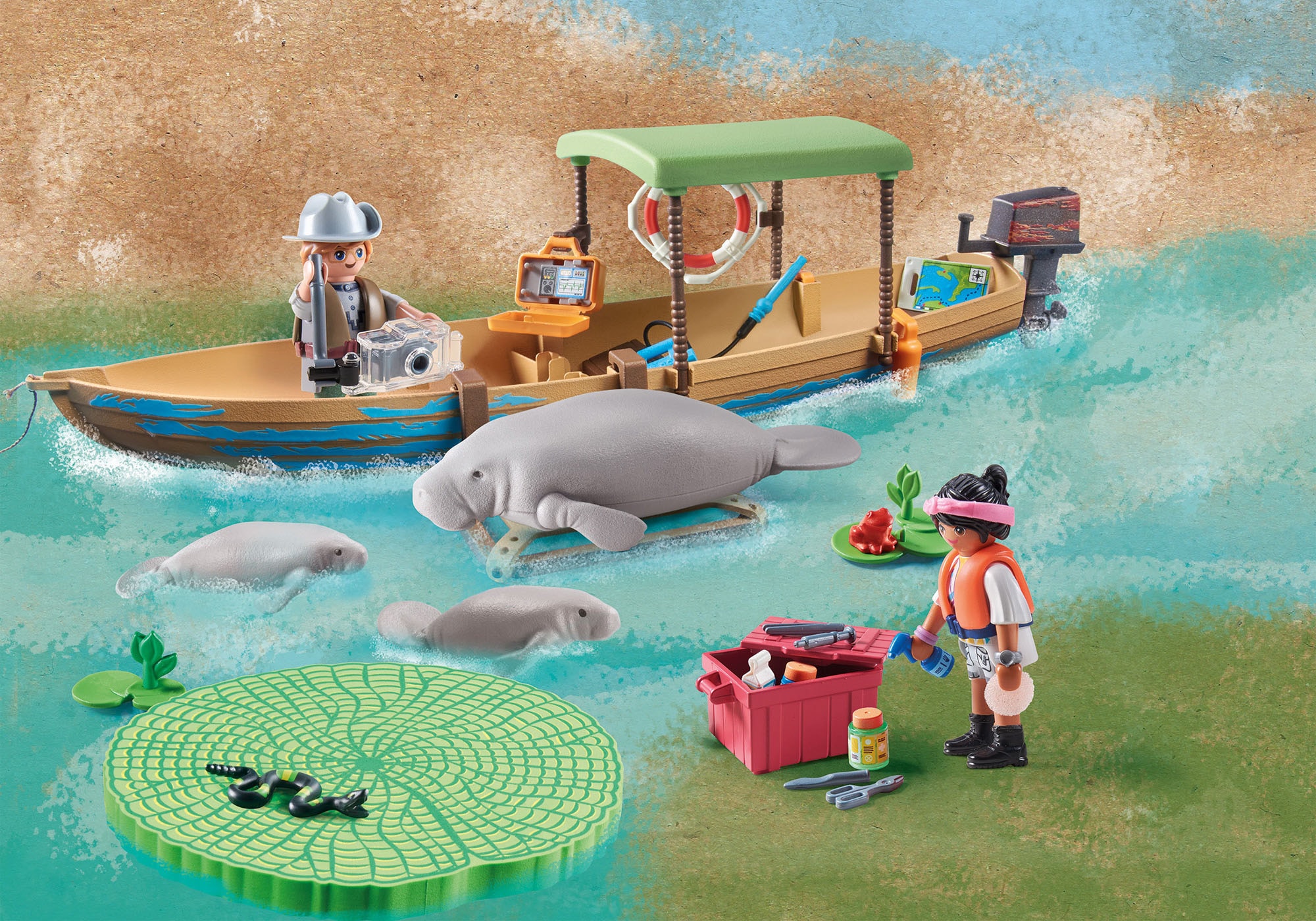 Playmobil® Konstruktions-Spielset »Wiltopia - Bootsausflug zu den Seekühen (71010), Wiltopia«, (71 St.), teilweise aus recyceltem Material; Made in Europe