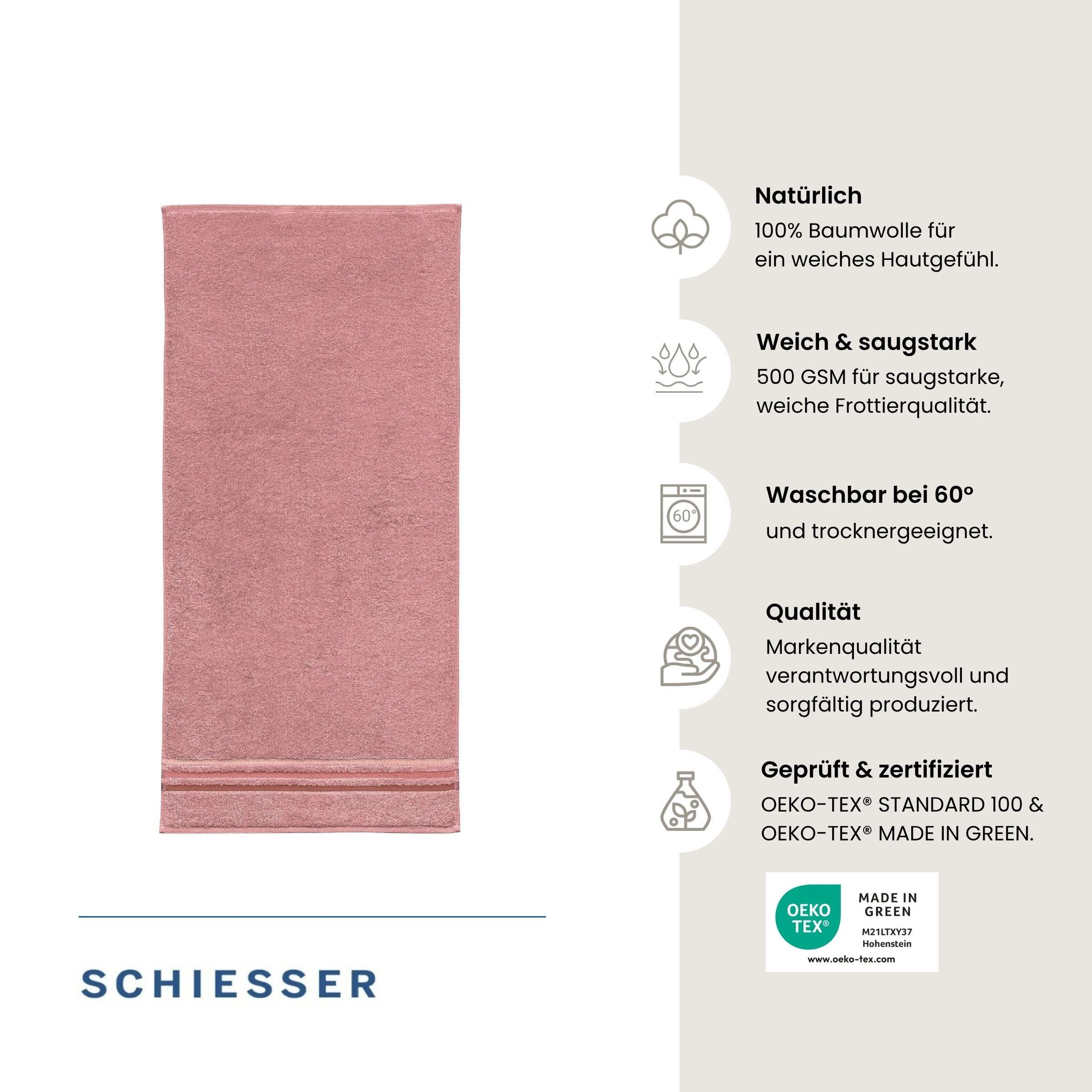 Schiesser Serviettes de douche »Skyline Color aus 100 % Baumwolle mit eleganter Streifenbordüre« MADE IN GREEN by OEKO-TEX®