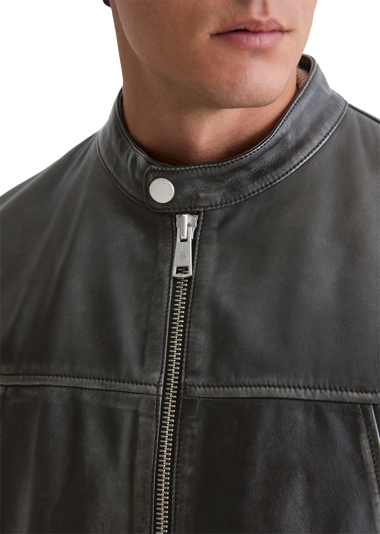 Marc O'Polo Lederjacke »im Biker-Style regular fit  aus edlem Lammleder«