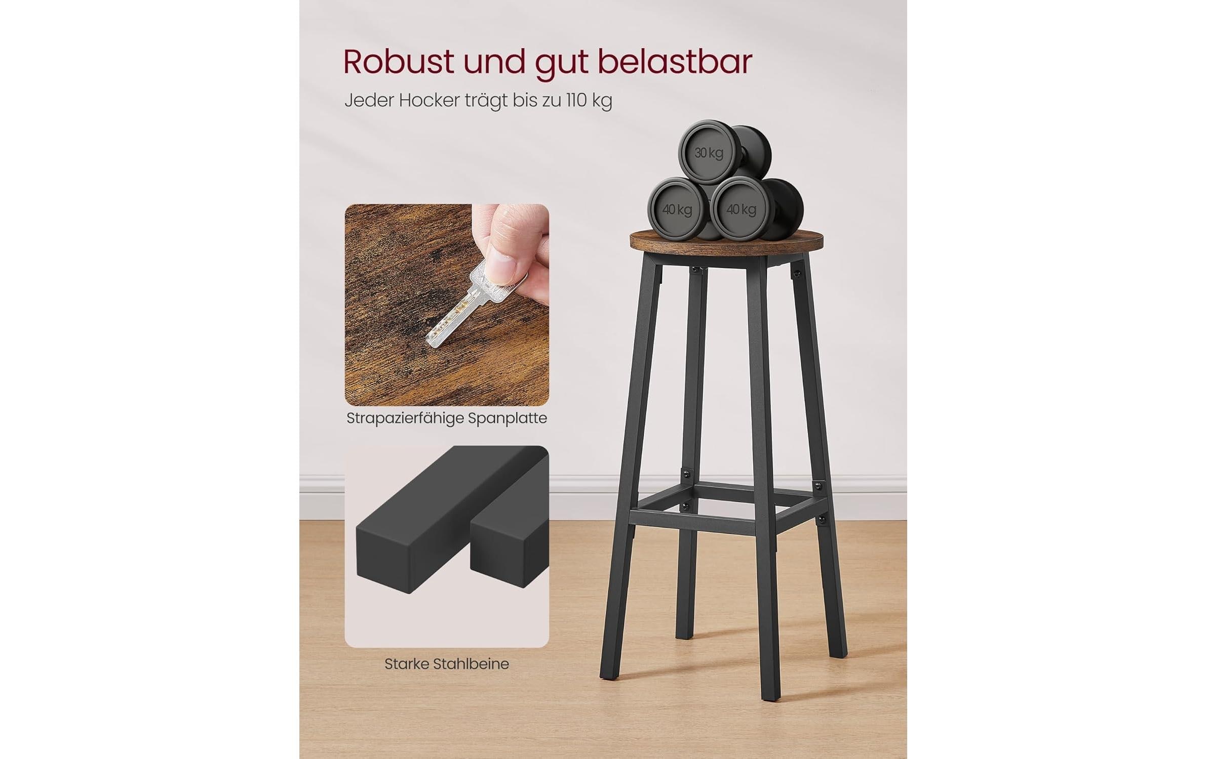 VASAGLE Tabouret de bar »2er Set« 2 cuis tlg.