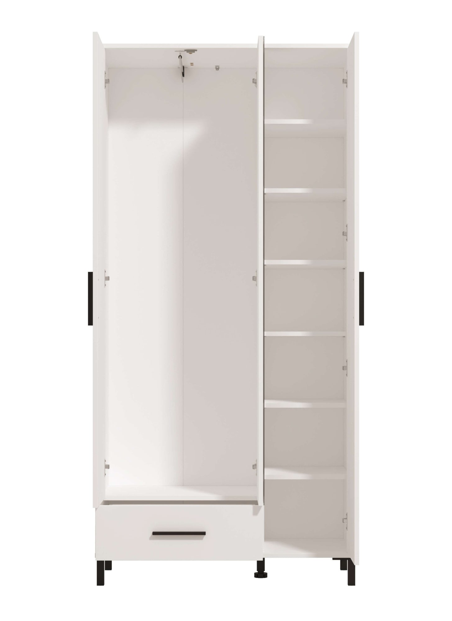 Home affaire Garderobenschrank »Orkney Kleiderschrank, Stauraumschrank, Flurschrank, Höhe 193 cm« Spiegeltür, Breite 93 cm, ausziehbare Kleiderstange, Schublade