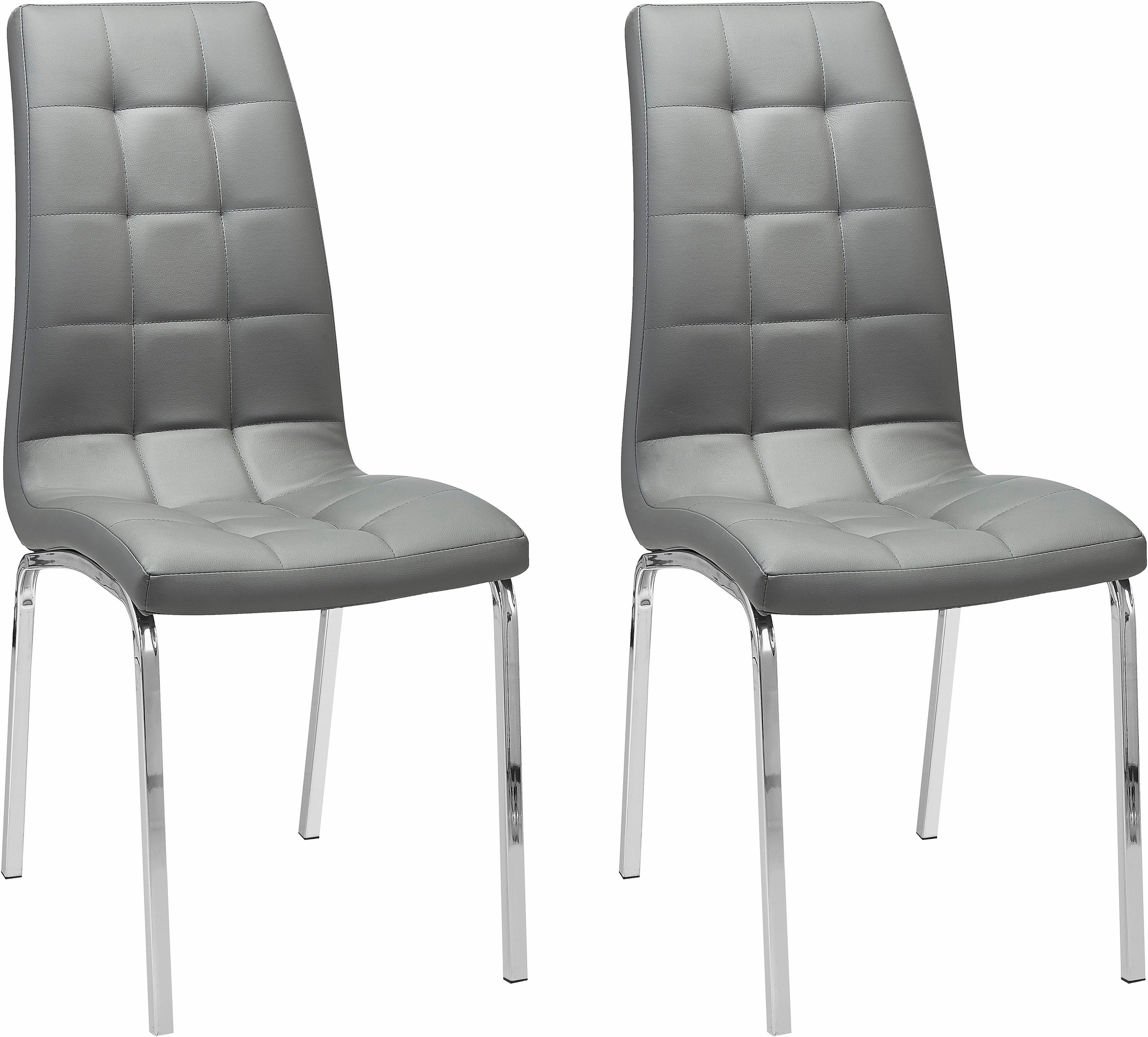 Image of GOODproduct 4-Fussstuhl "Lila" (Set) 2 Stk.(2 Stück) Bezug in Kunstleder, verchromtes Metallgestell