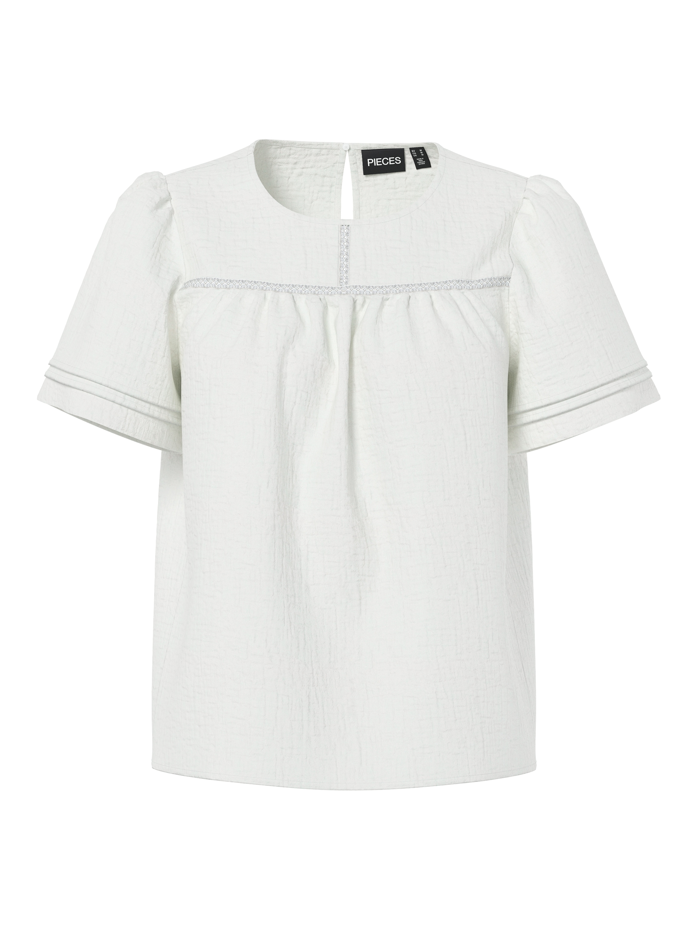 Image of pieces Blusenshirt "PCSIKKA SS TOP WVN NOOS BC" mit Puffärmeln