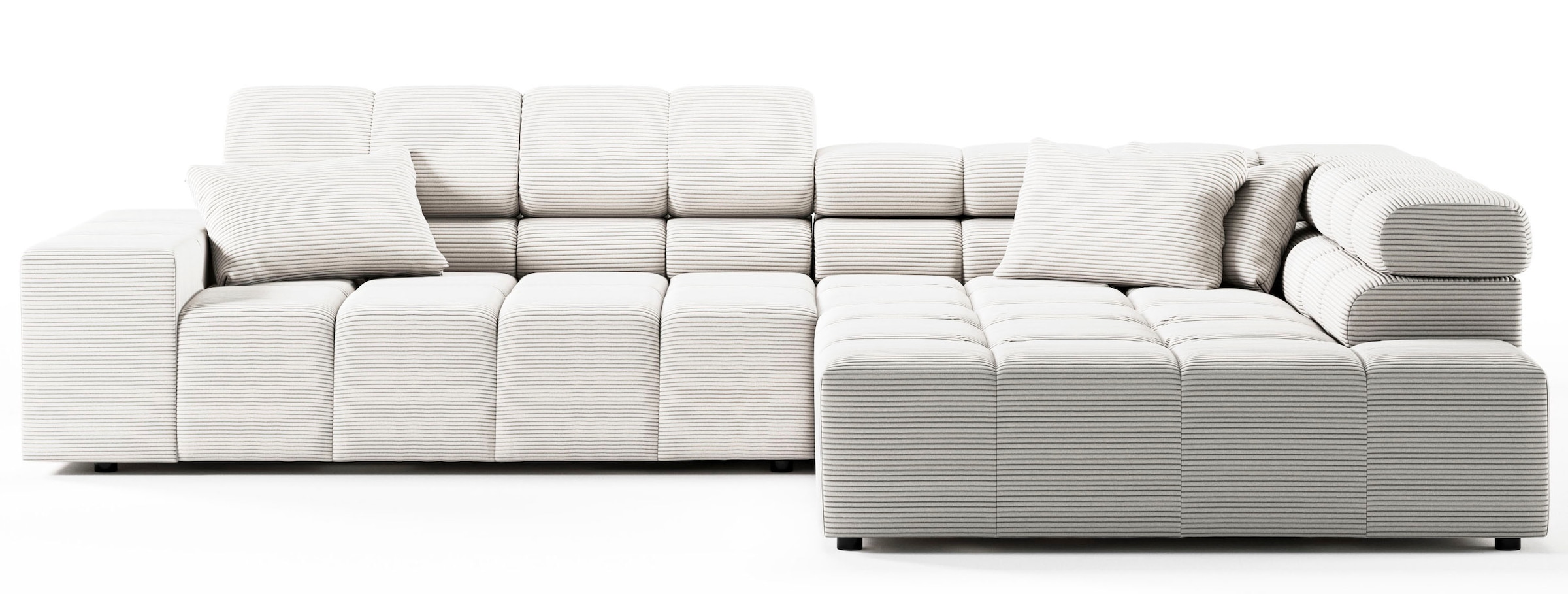 Home affaire Canapé d'angle »Ancona, Ecksofa,  incl. Kopfteilverstellung, Breite 319 cm, L-Form« réglage motorisé de la profondeur d’assise en option, aussi en velours côtelé + Easy Care