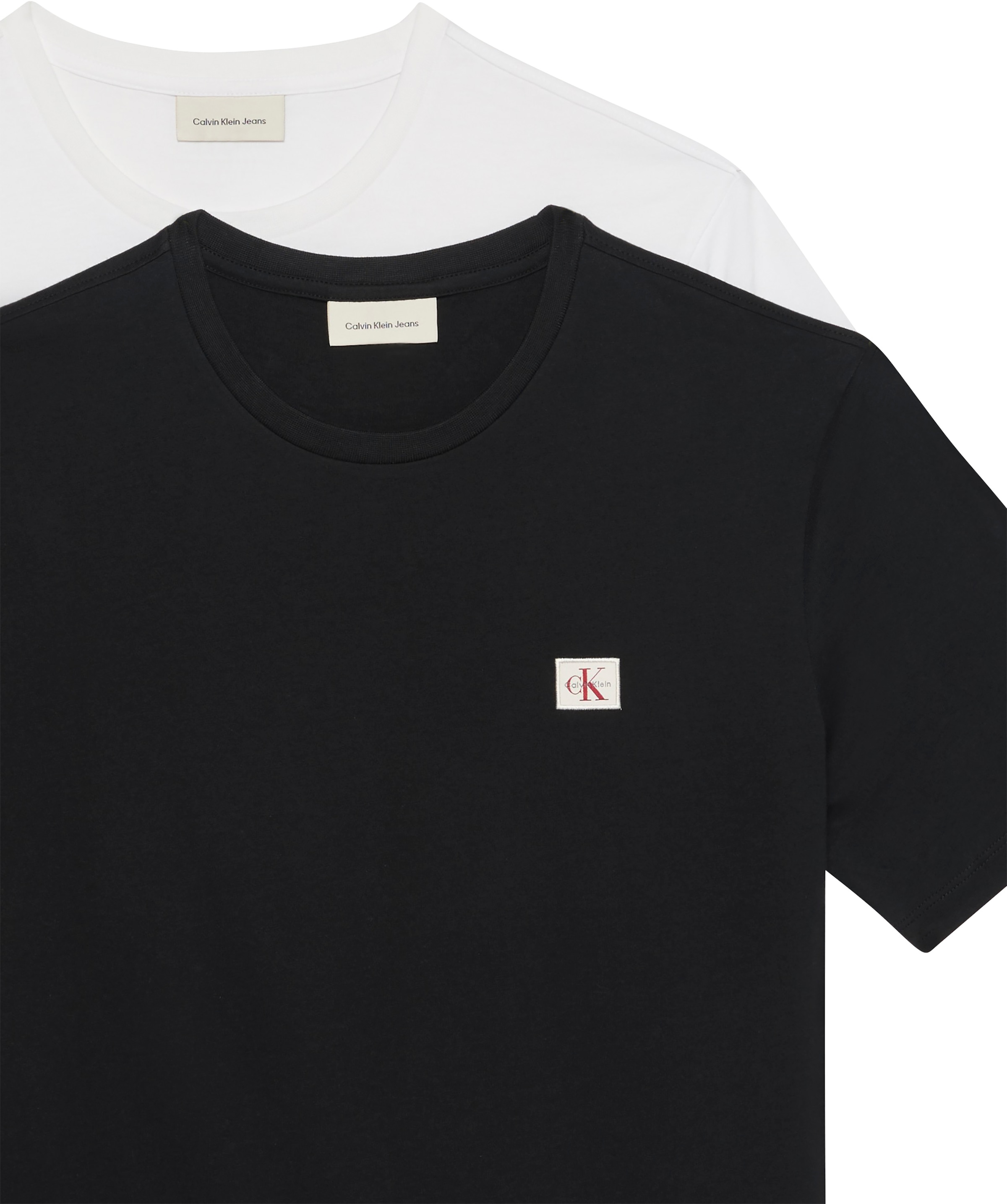 Calvin Klein Jeans T-Shirt »SS BADGE TEE 2 PACK« Packung, 2er-Pack, 2 Stk. Mit Rundhalsausschnitt