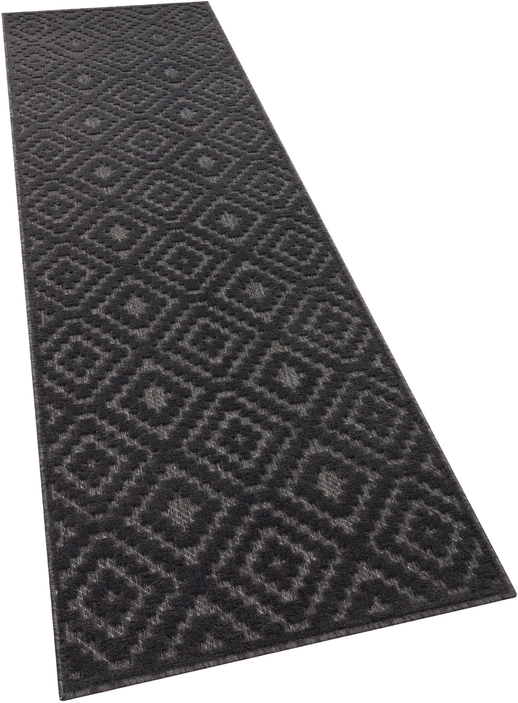Paco Home Teppich Rauten Outdoor Muster, rechteckig, »Livorno Hoch-Tief Uni-Farben, kaufen 672«, Scandi, Effekt, geeignet