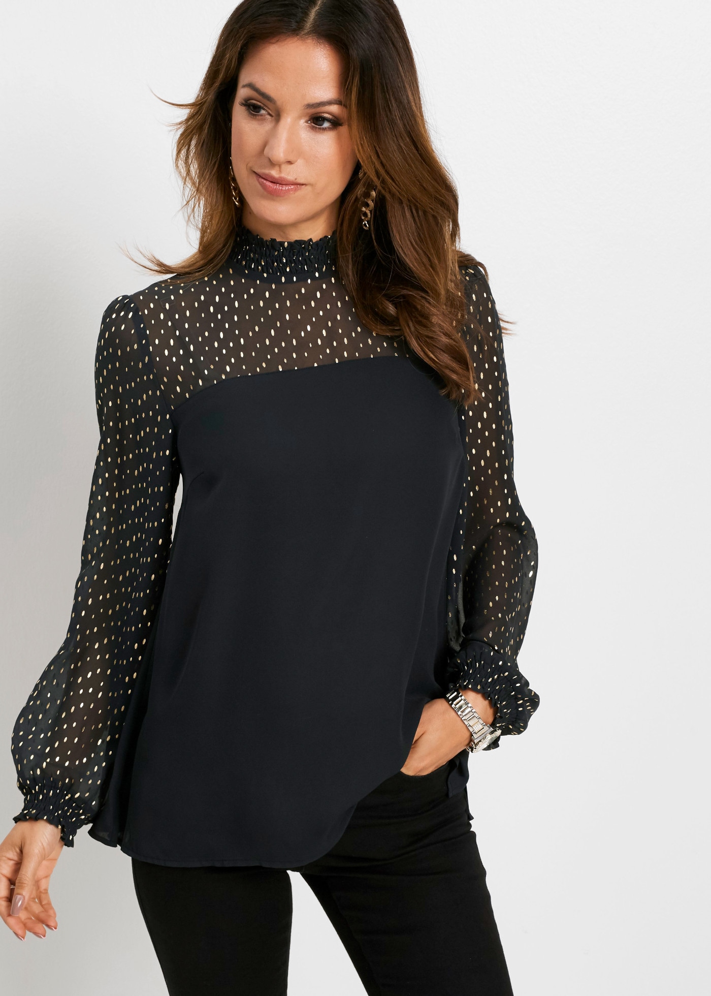 Image of bonprix Tunika mit Stehkragen, elegant, Loose Fit