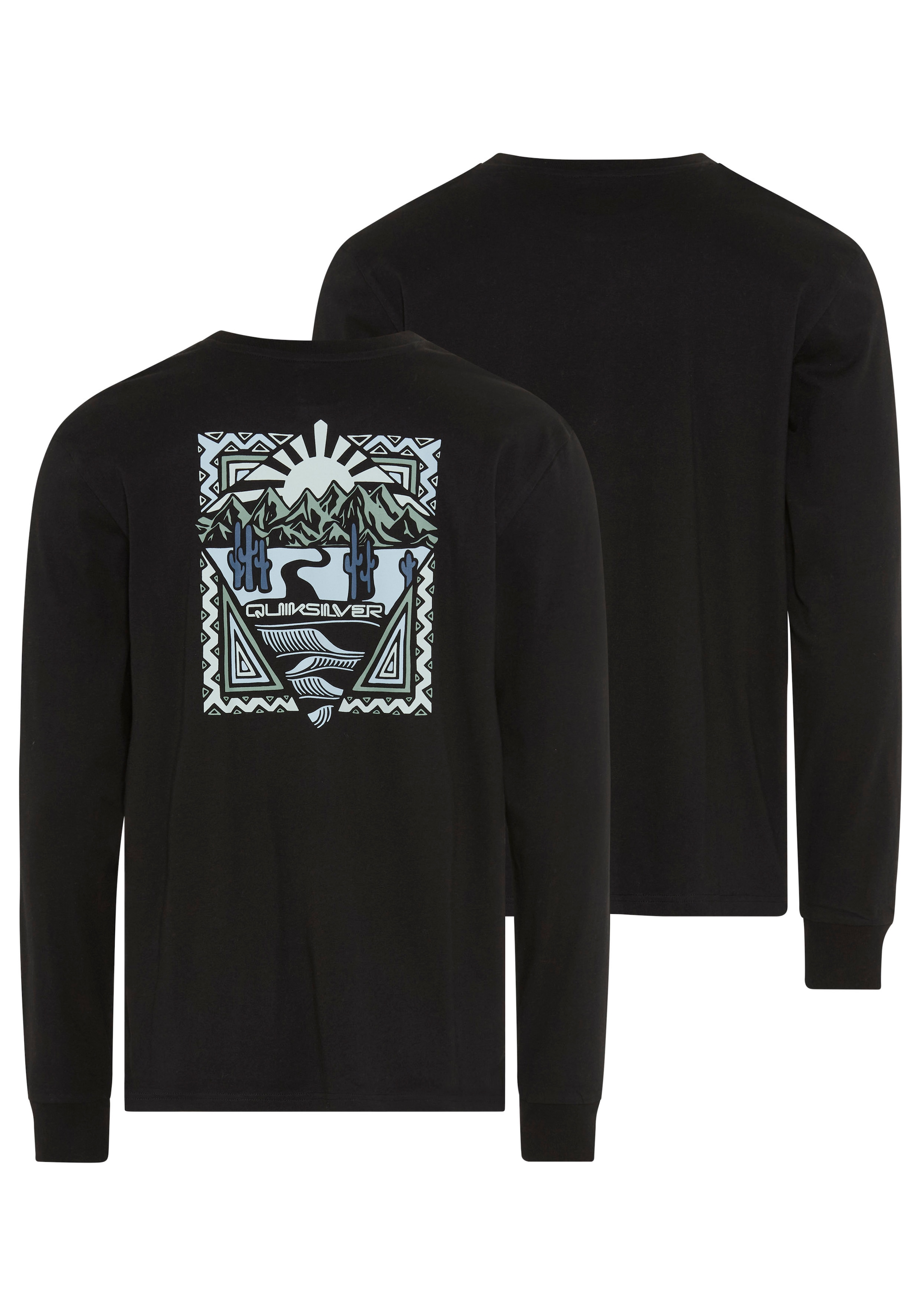 Quiksilver T-shirt à manches longues »DESERT WAVE BEYOND WAVE LS PAK« 2 lot de 2, design manches longues, col rond, en jersey coton