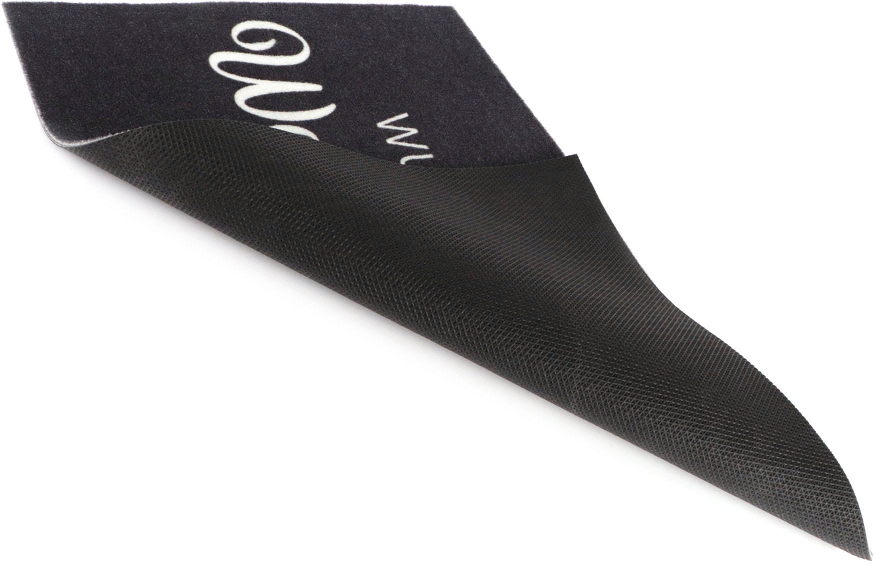 Primaflor-Ideen in Textil Fussmatte »VELVET - WEIHNACHTSZEIT, Made in Belgium«, rechteckig, 5 mm Höhe, Schmutzfangmatte, Weihnachten, mit Spruch, waschbar, rutschhemmend