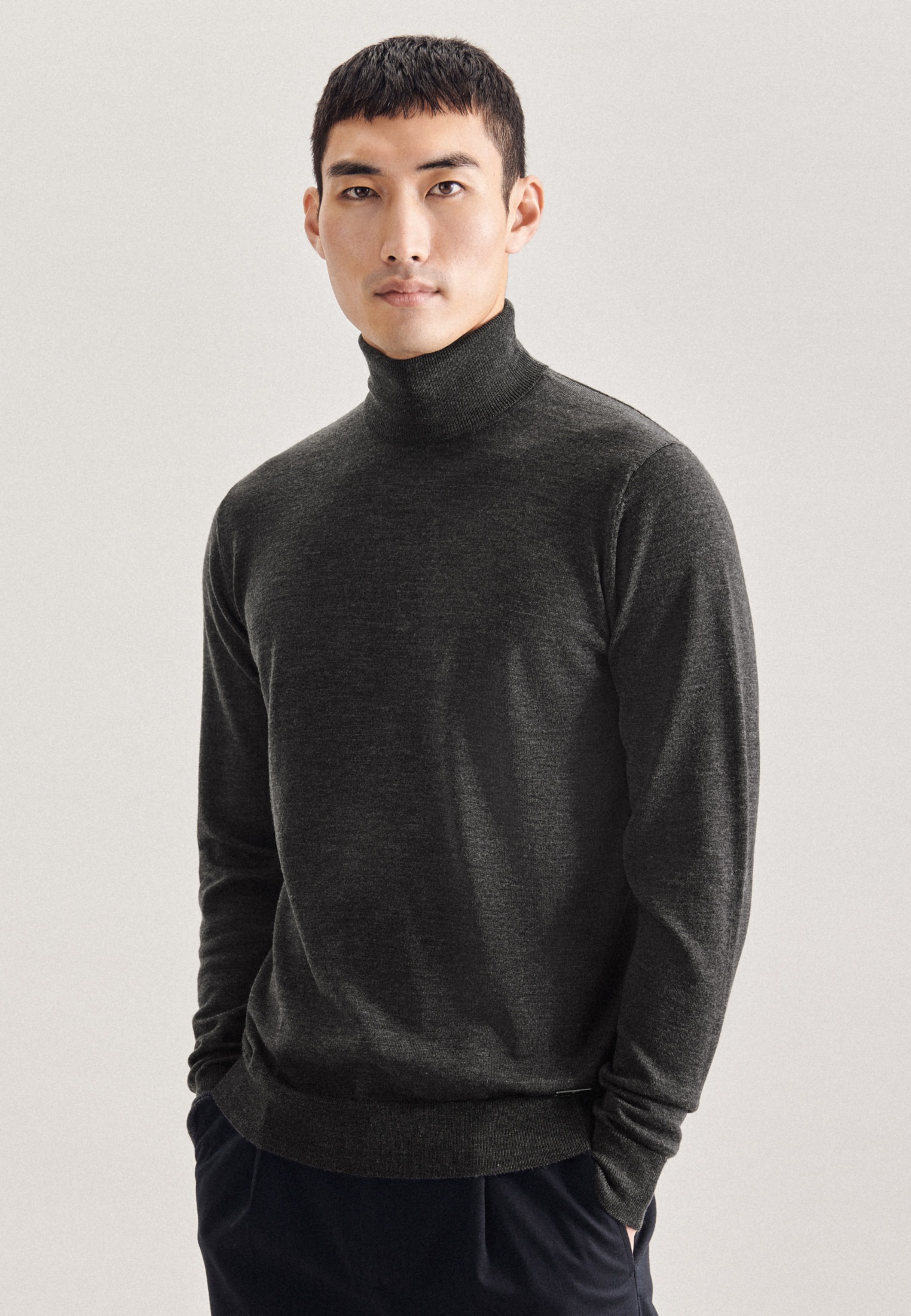 Image of seidensticker Strickpullover "Schwarze Rose" 1/1 Rollkragen Uni