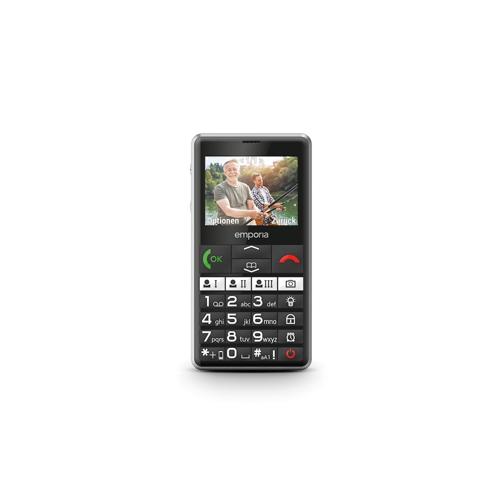 Emporia Seniorenhandy »PURE-LTE V76«, Schwarz, 5,84 cm/2,31 Zoll, 128 GB Speicherplatz, 2 MP Kamera