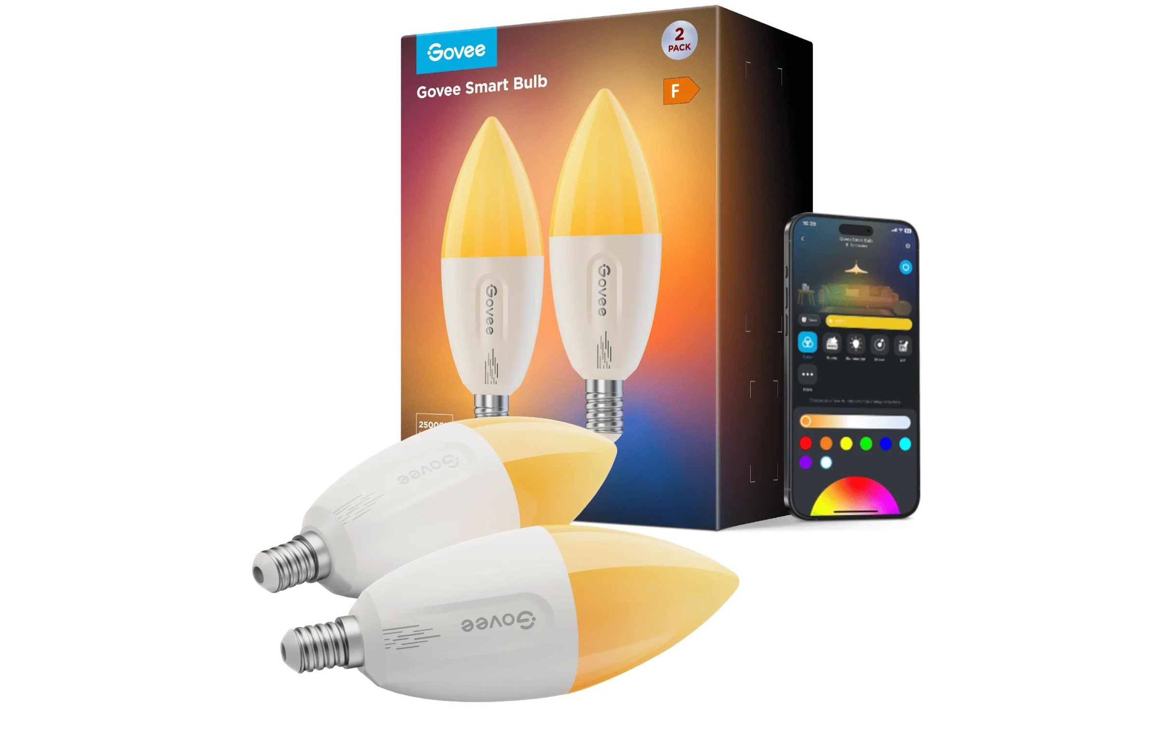 Govee Smarte LED-Leuchte »Smart Light Bulb E14, RGBWW, CRI>80, Wifi, BT«