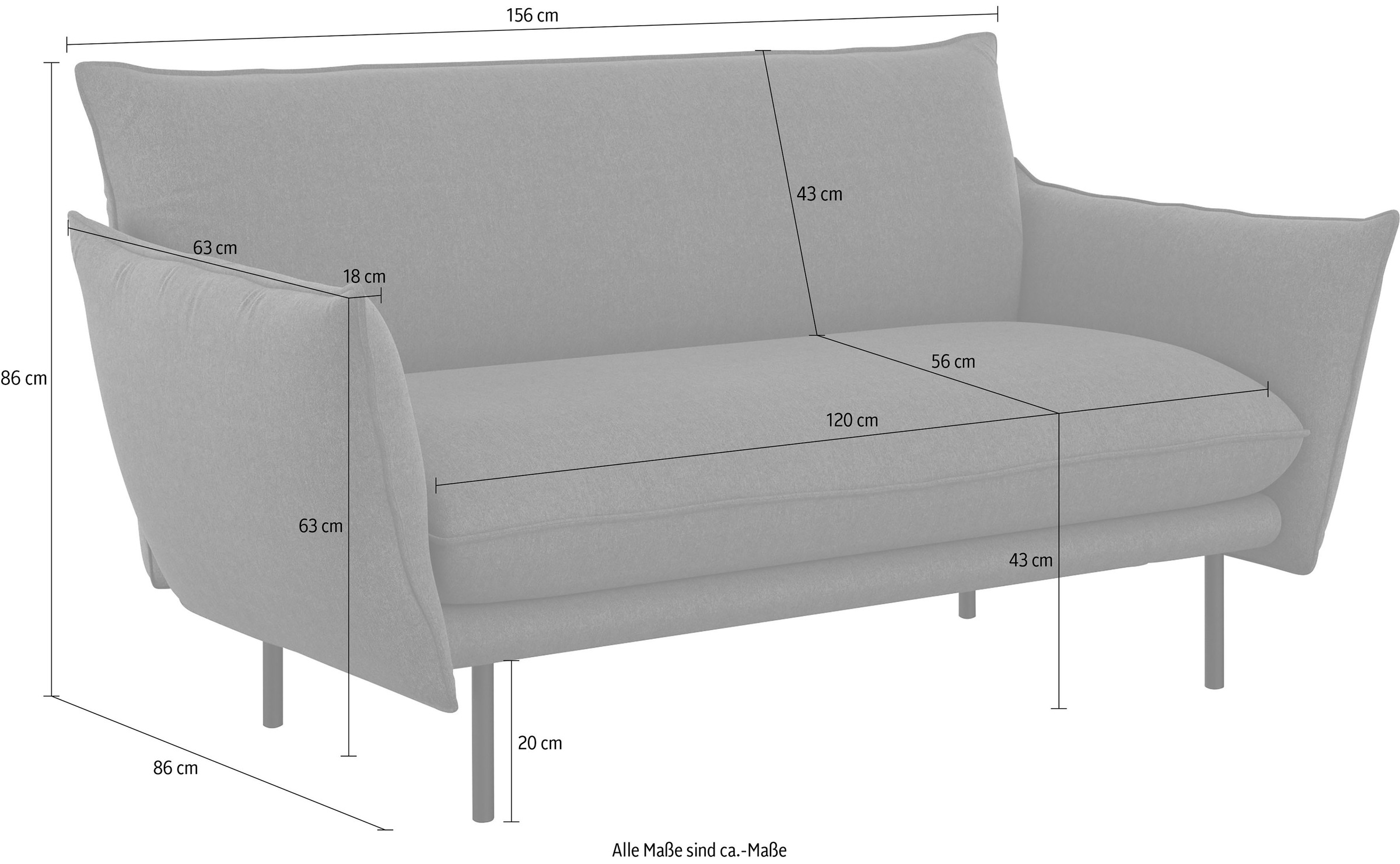 andas 2-Sitzer »Stine«, Besonderes Design durch Kissenoptik und Keder, by Morten Georgsen