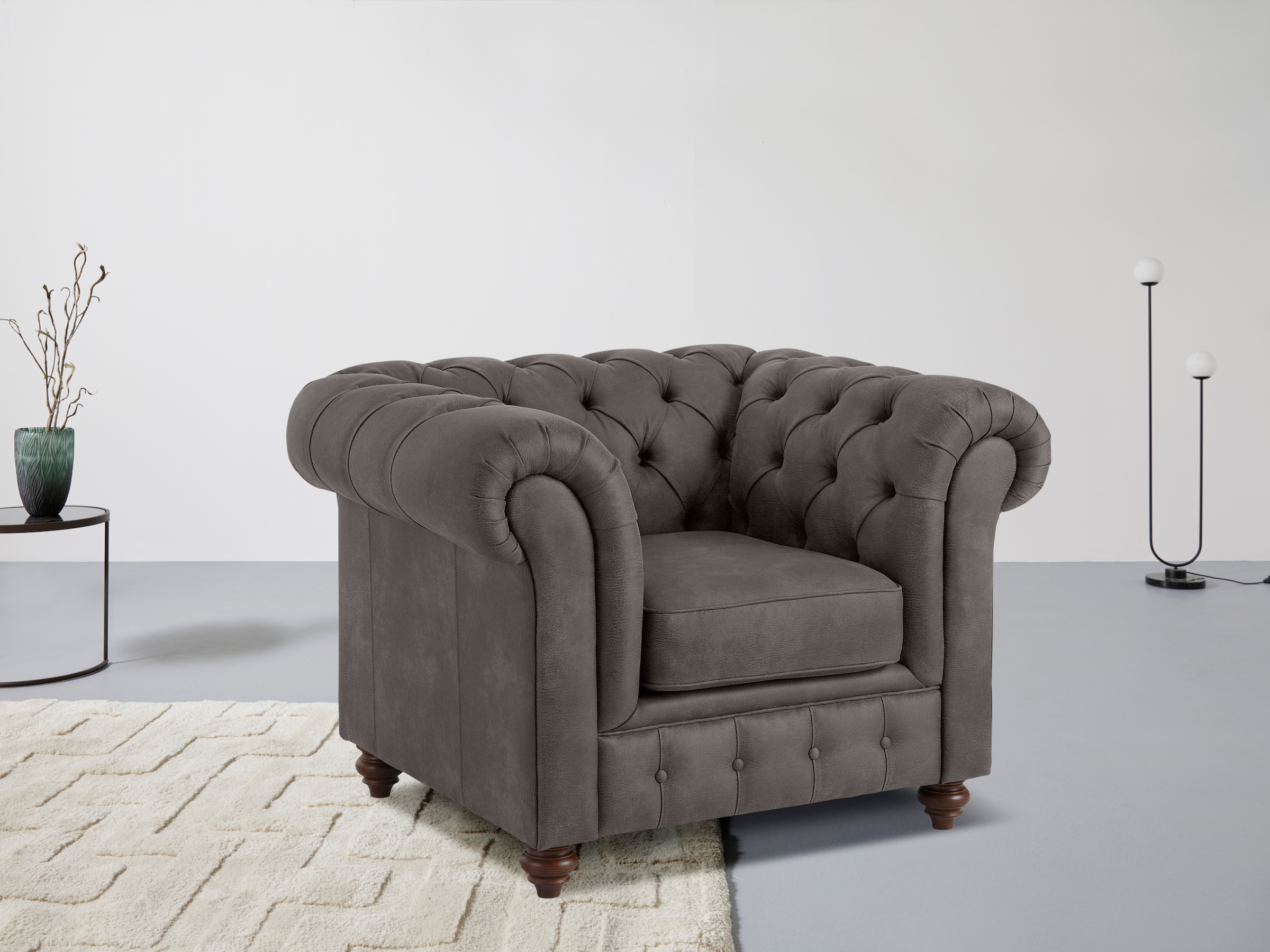 Image of Home affaire Sessel "Chesterfield B/T/H: 105/69/74 cm" mit hochwertiger Knopfheftung, auch in Leder