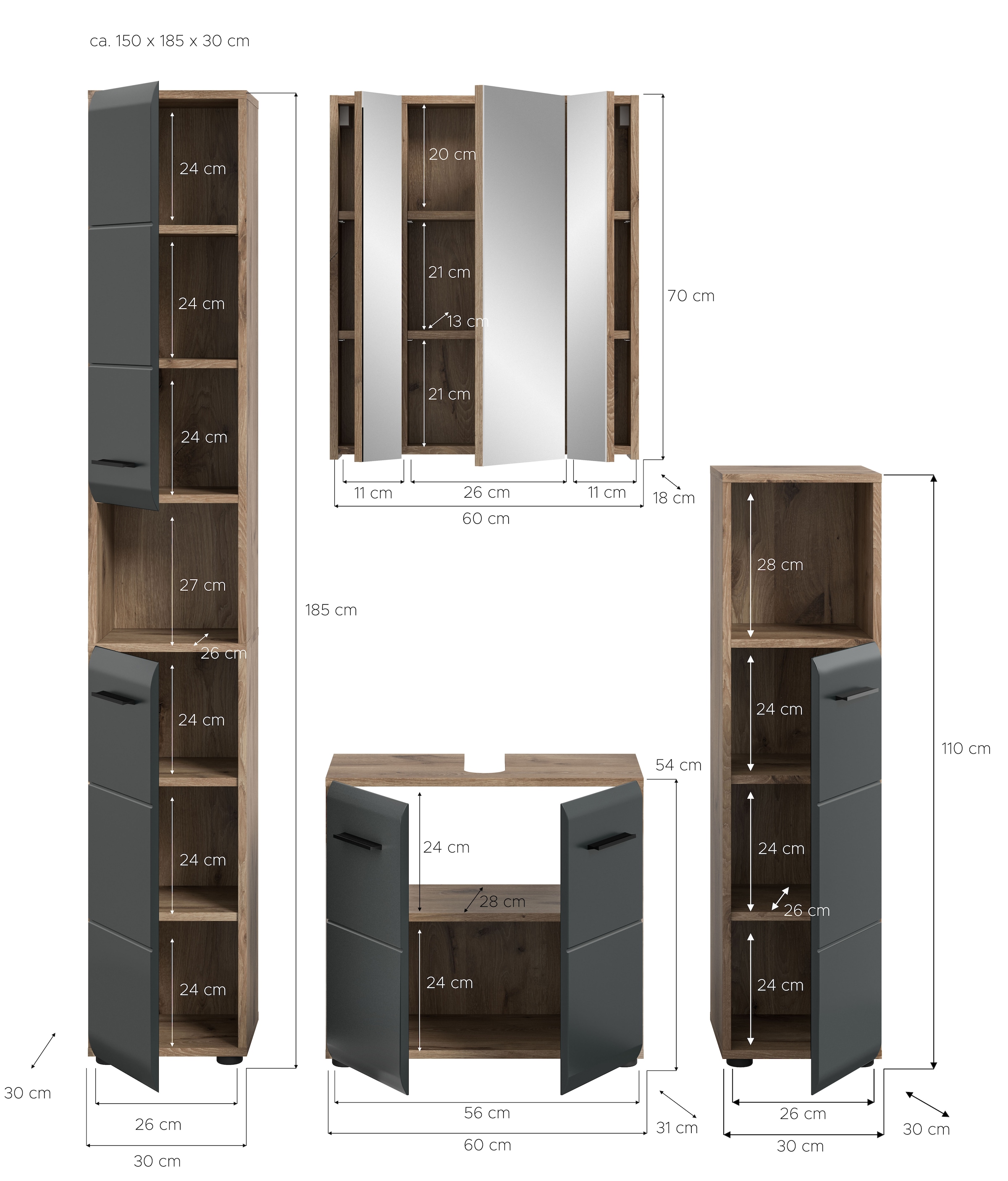 INOSIGN Ensemble de salle de bains Set, 4 cuis tlg.