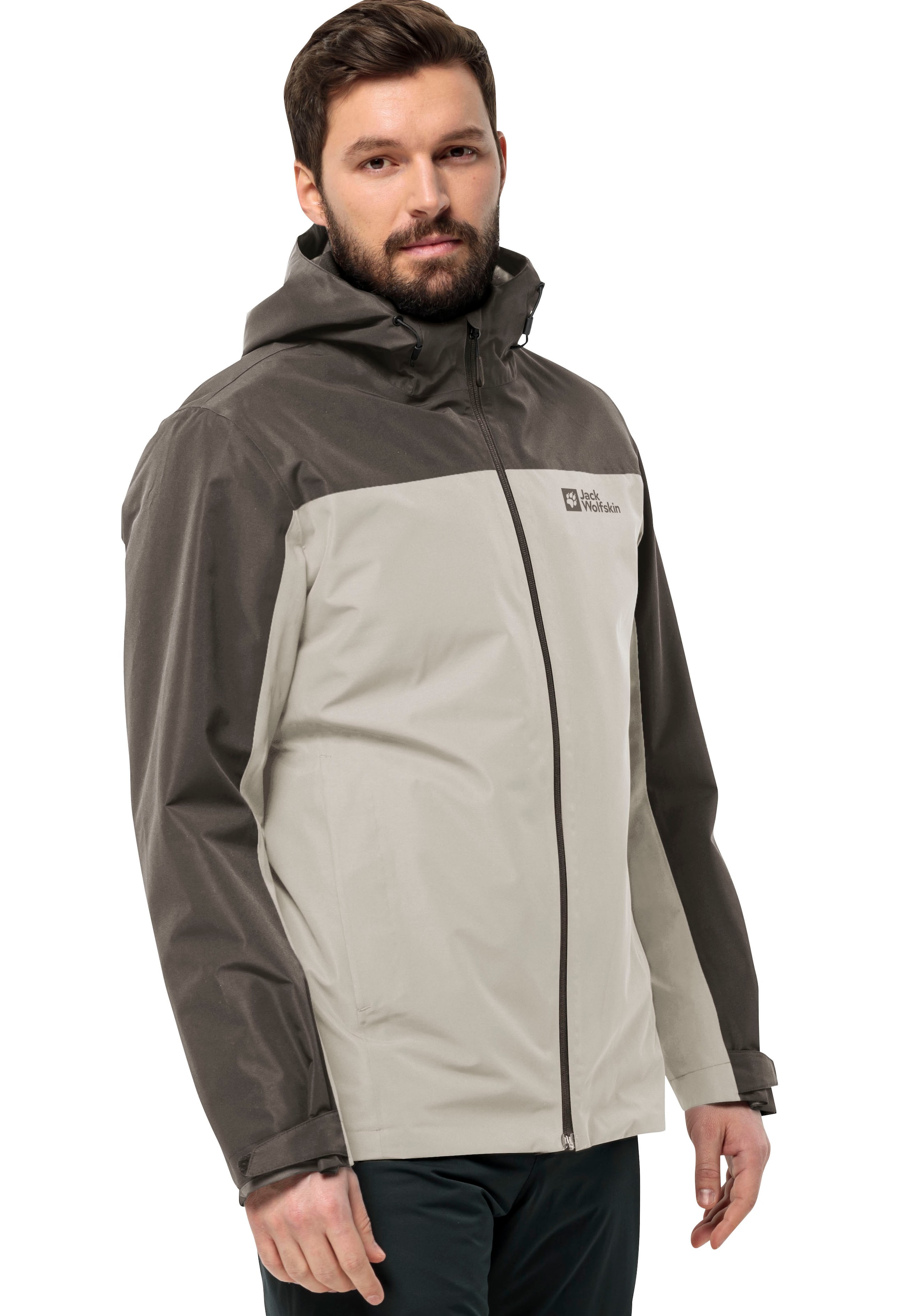 Jack Wolfskin 3-in-1-Funktionsjacke »TAUBENBERG 3IN1 JKT M«, mit Kapuze, mit wasserabweisenden Reissverschlüssen, Wasserdicht, Atmungsaktiv