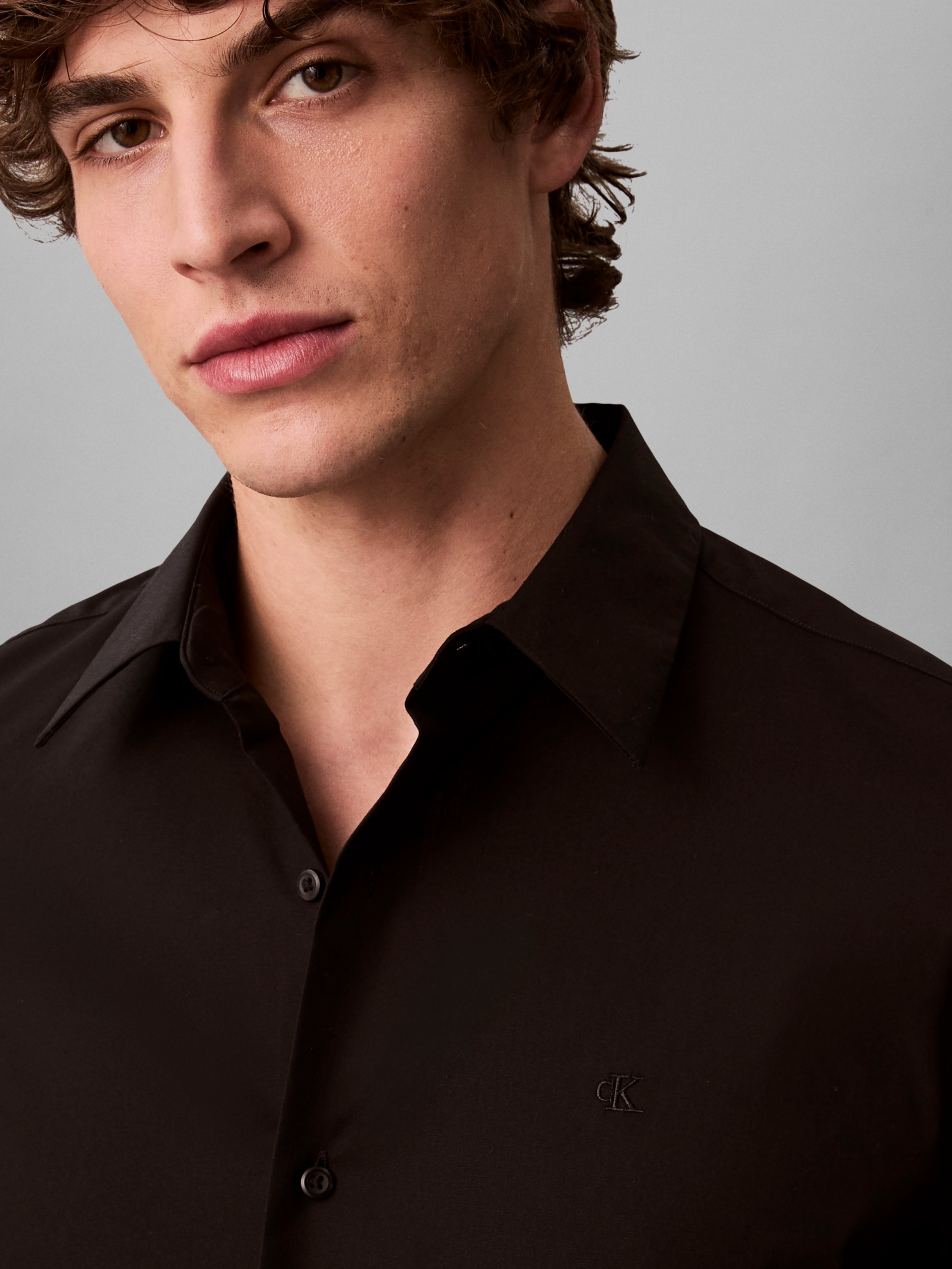 Calvin Klein Businesshemd »LS SOLID STRETCH CLASSIC SHIRT« mit Kentkragen