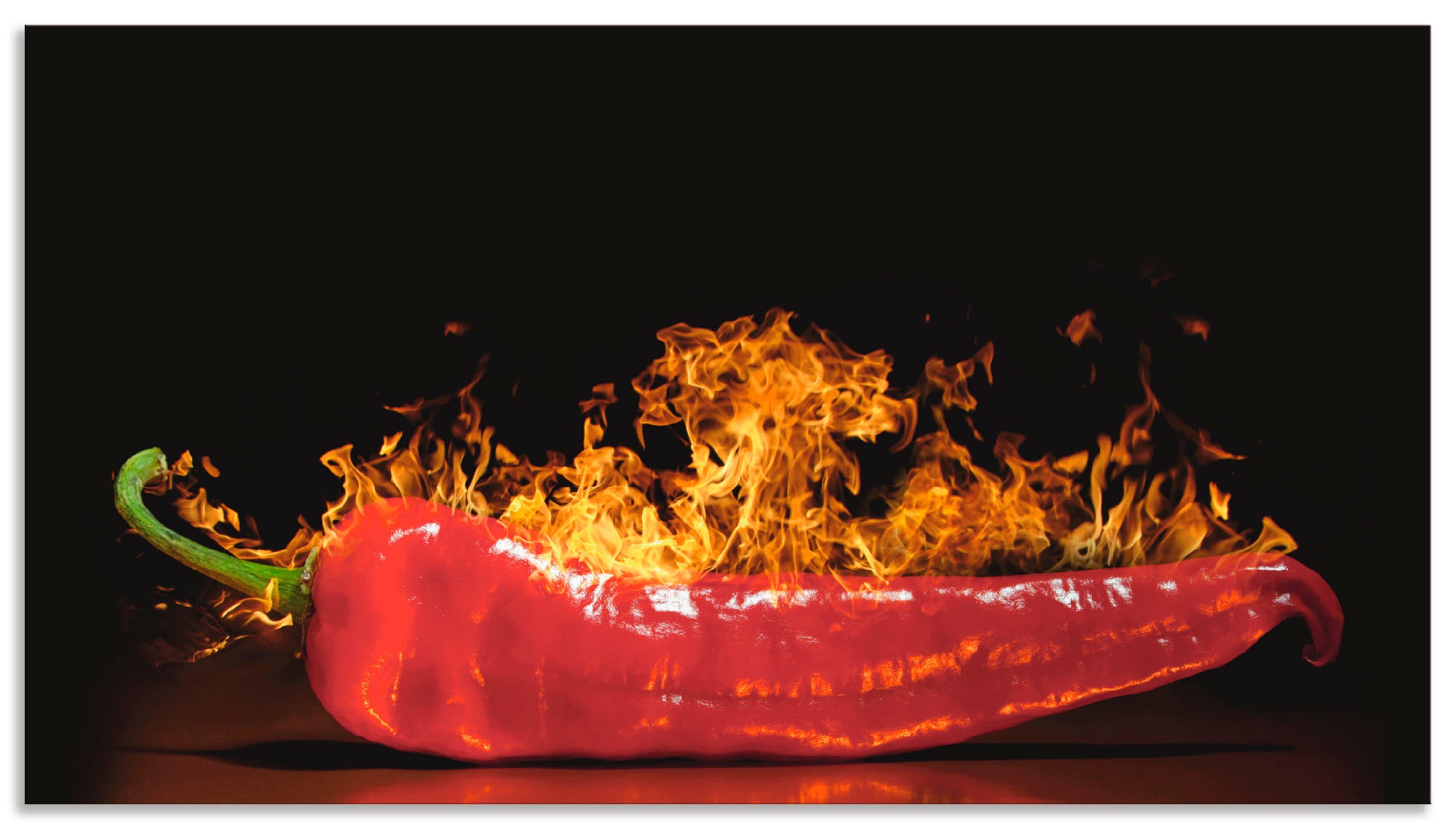 Image of Artland Küchenrückwand »Roter scharfer Chilipfeffer«, (1 tlg.), selbstklebend in vielen Grössen - Spritzschutz Küche hinter Herd u. Spüle als Wandschutz vor Fett, Wasser u. Schmutz - Rückwand, Wandverkleidung aus Alu bei Ackermann Versand Schweiz