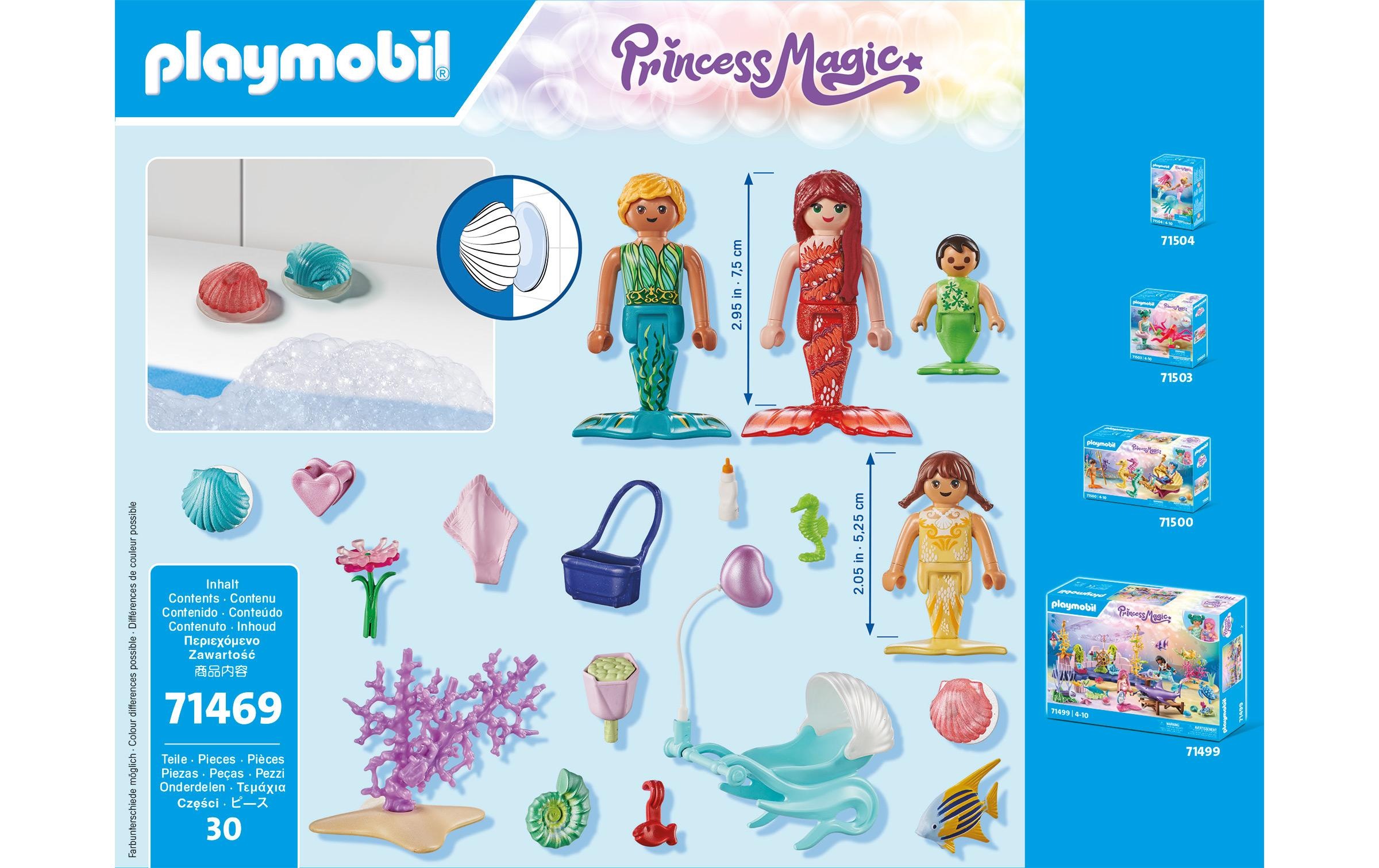 Playmobil® Spielbausteine »Princess Magic Liebevolle Meerjungfrauenfamilie 71469«, (30 St.)