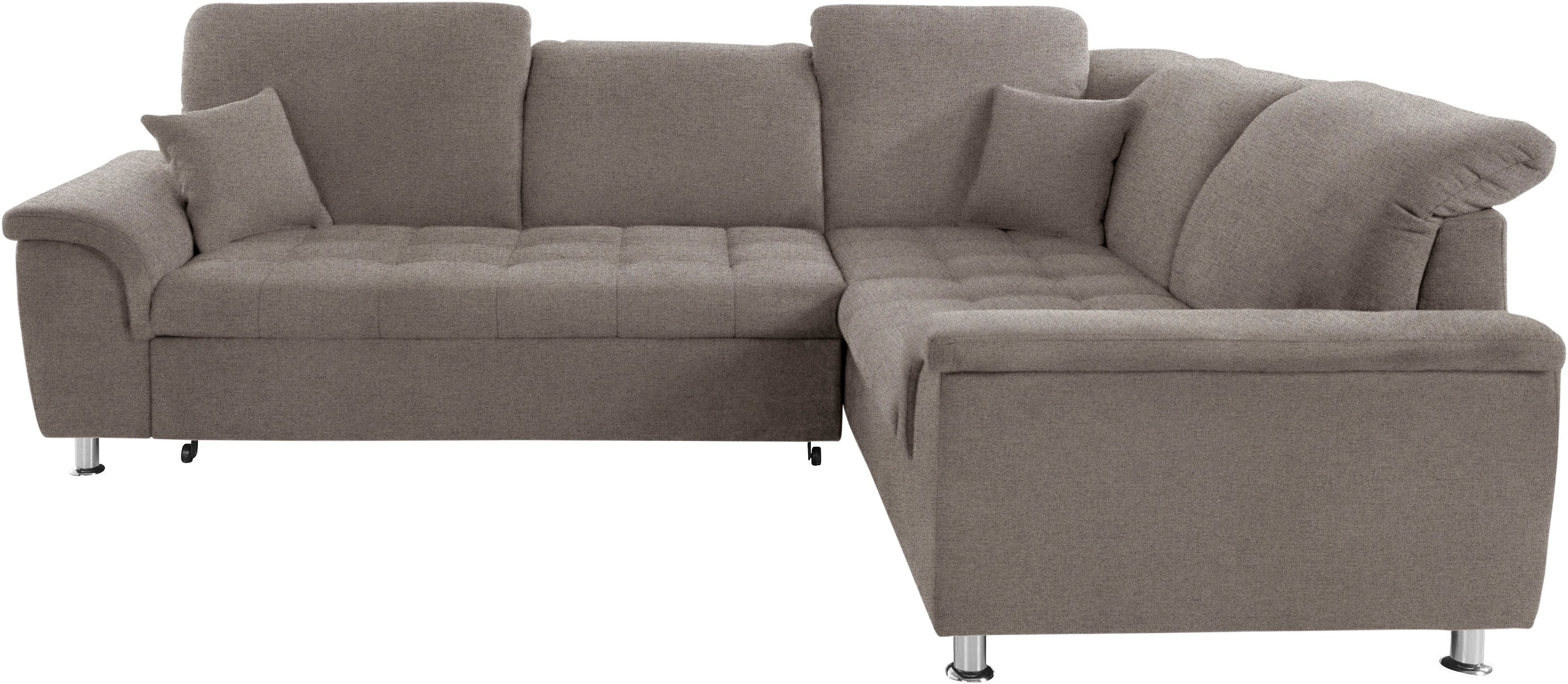 DOMO collection Ecksofa »Franzi, zeitlos und elegant, moderne Sitzheftung, L-Form«, wahlweise mit Kopfteilverstellung (dann Breite: 275 cm)